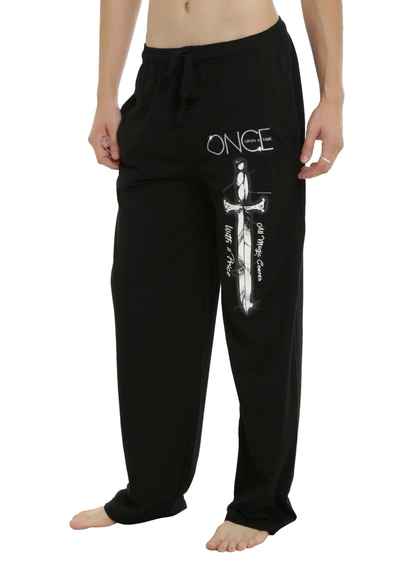 One Upon A Time Magic Quote Guys Pajama Pants, BLACK, hi-res