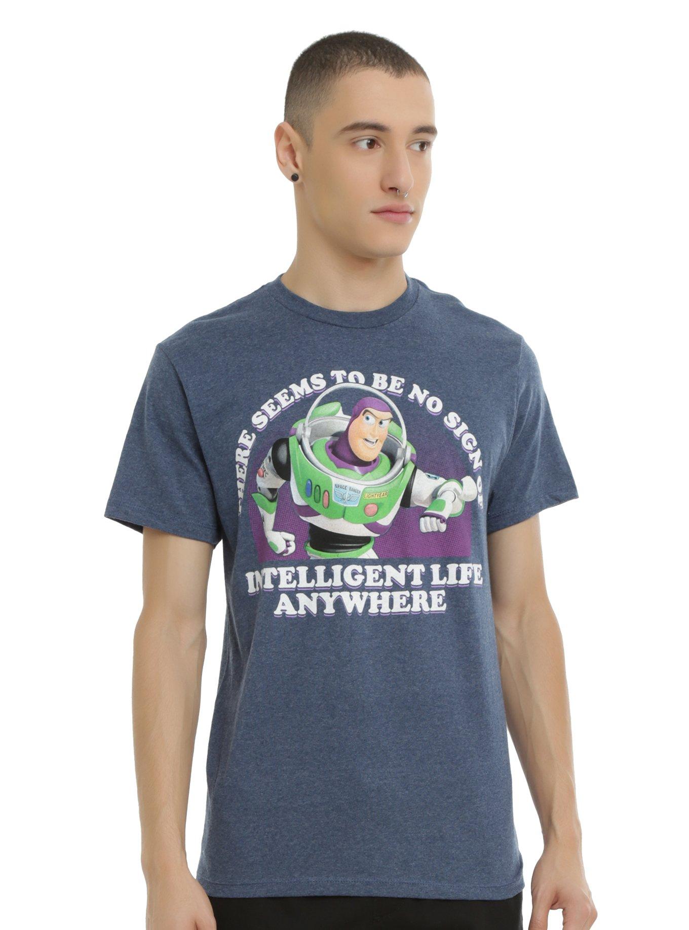 Disney Toy Story Buzz Lightyear No Sign Of Intelligent Life T-Shirt, NAVY, hi-res