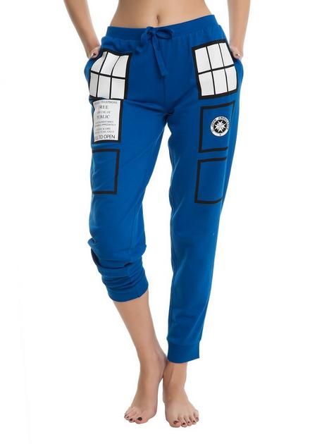 Official Doctor Who Womens Comfy Sweatpants Tardis Joggers Pants