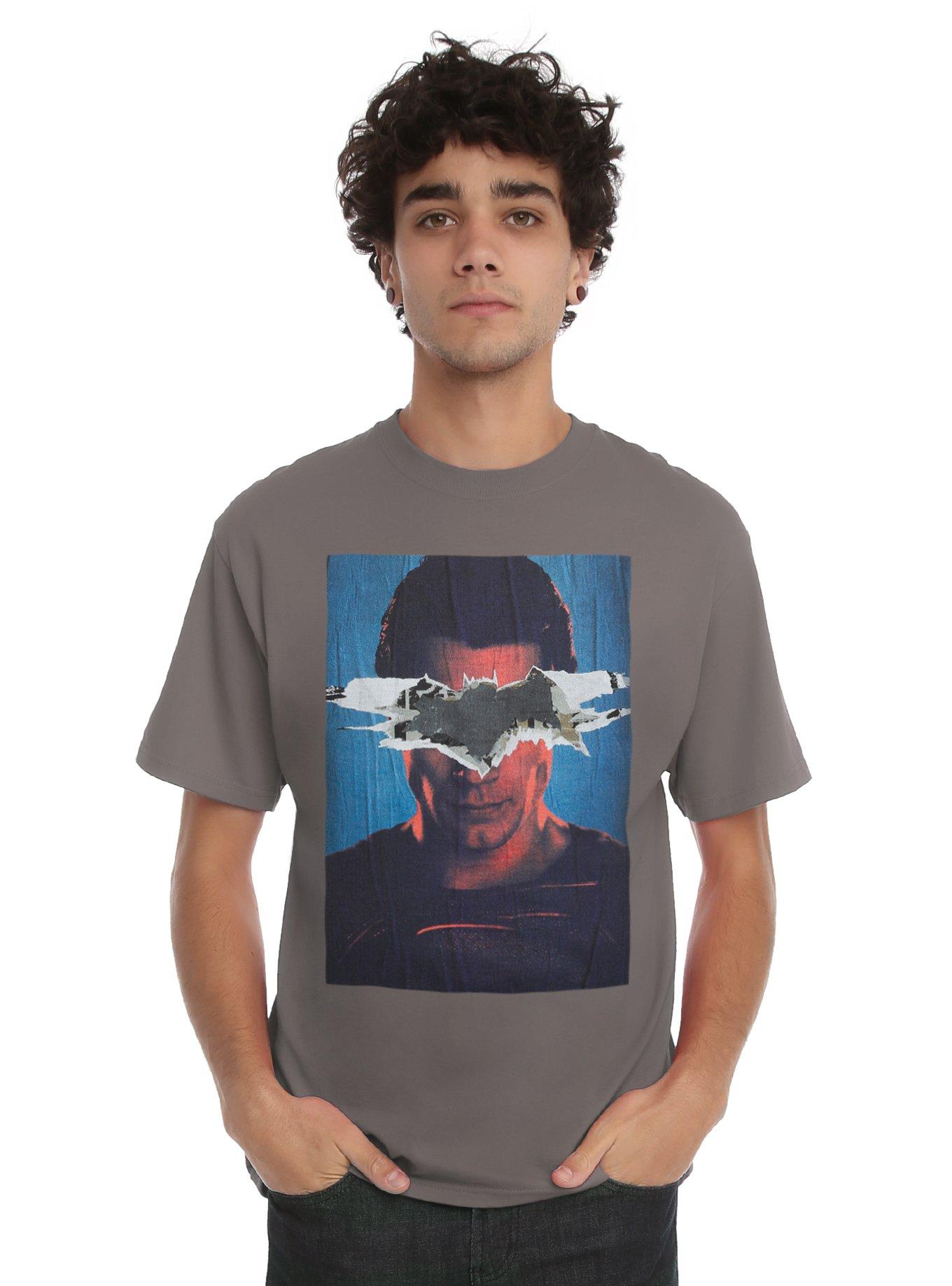 DC Comics Batman V Superman: Dawn Of Justice Superman Poster T-Shirt, NAVY, hi-res