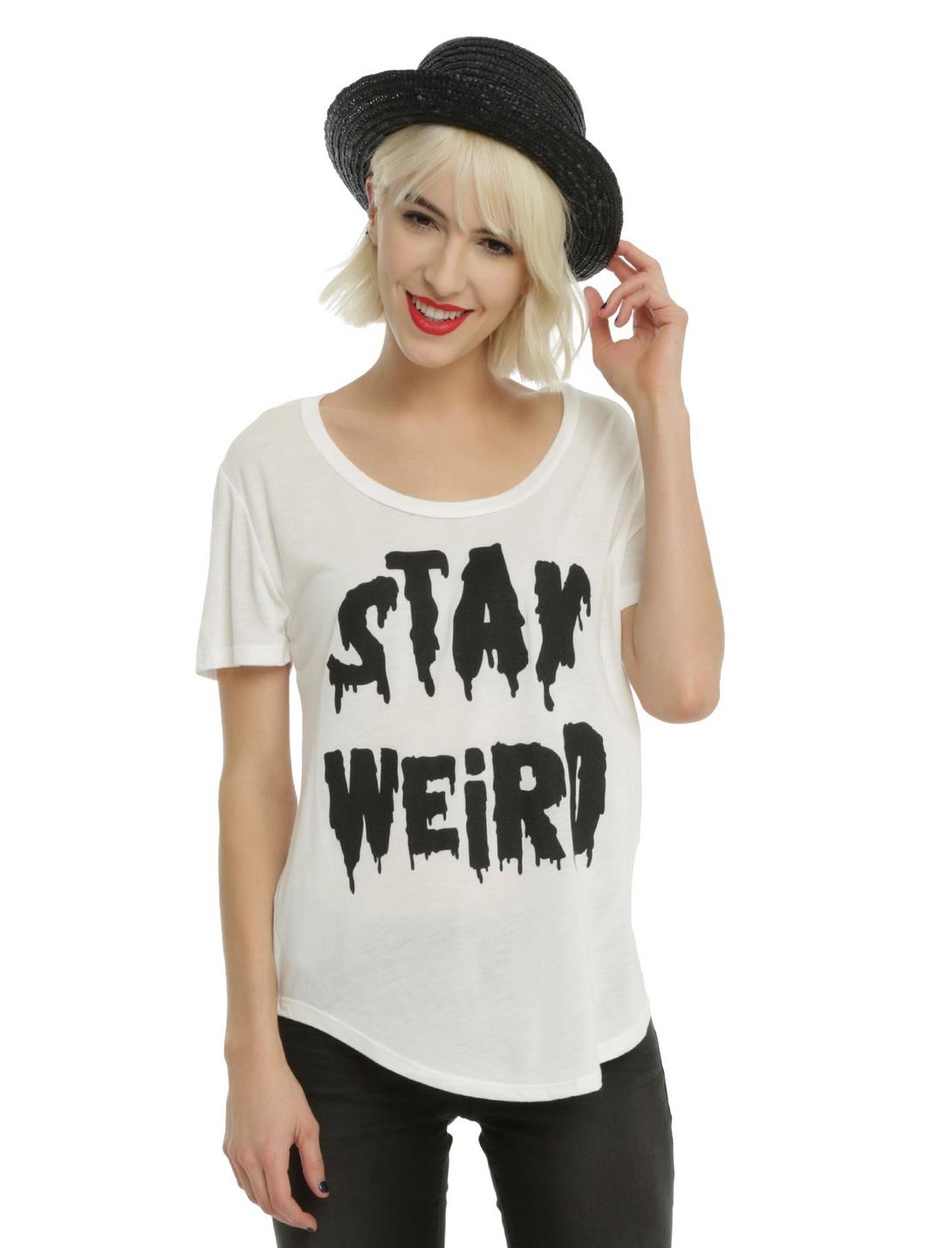 Stay Weird Drippy Girls T-Shirt, IVORY, hi-res