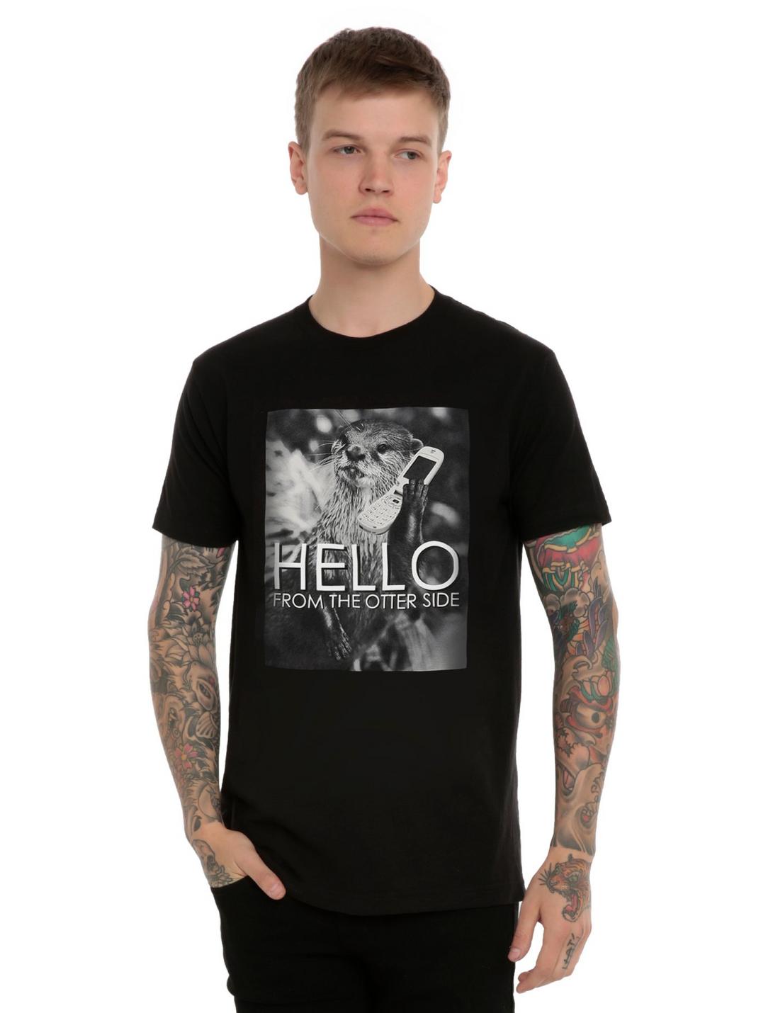 Hello From The Otter Side T-Shirt, BLACK, hi-res
