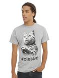 #Blessed Cat T-Shirt, GREY, hi-res