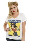 DC Comics Wonder Woman She Can Do It Girls T-Shirt Plus Size, WHITE, hi-res