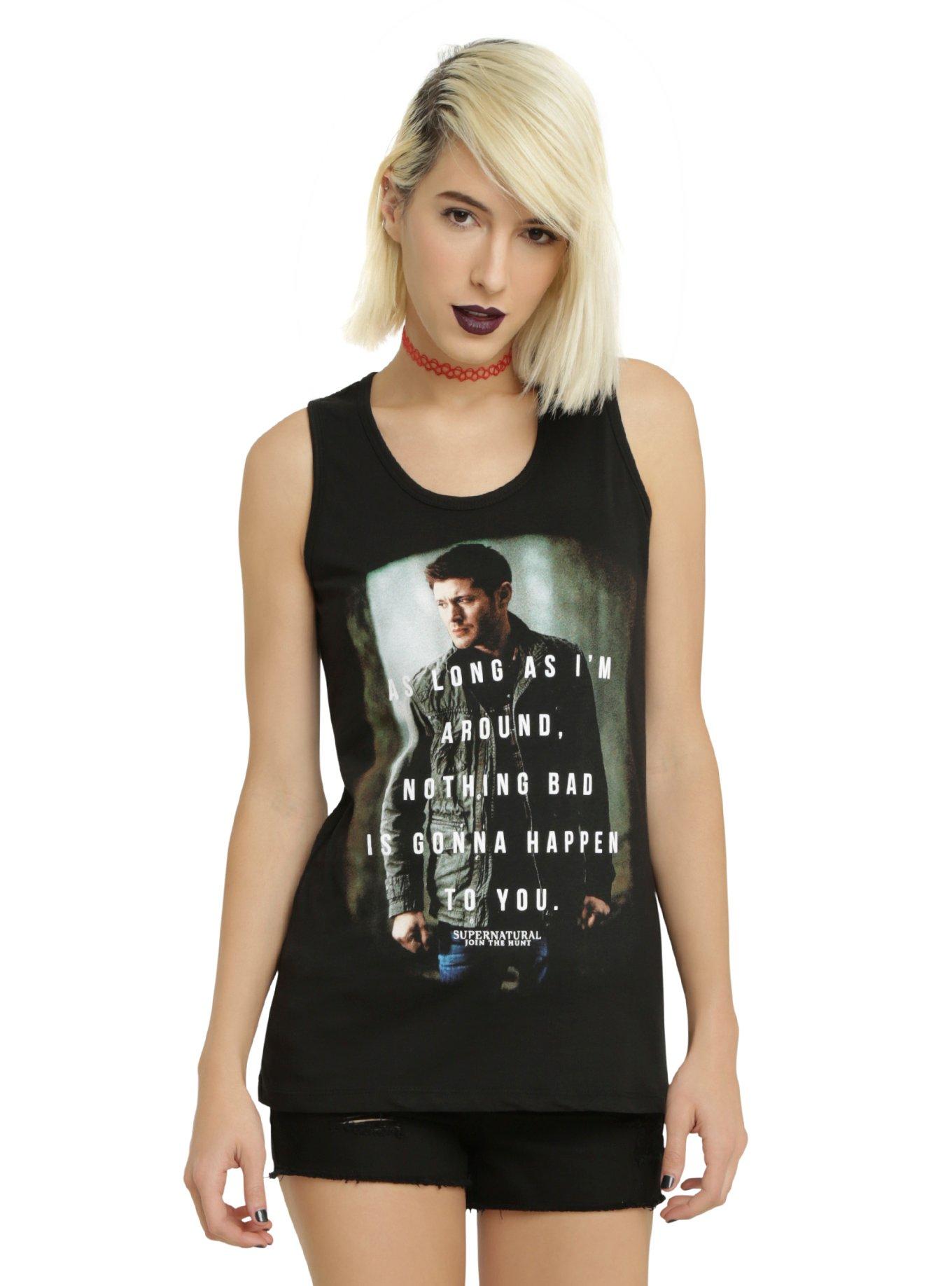 Supernatural Dean Nothing Happen To You Girls Tank Top, BLACK, hi-res