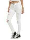 Blackheart White Deconstructed Skinny Jeans, , hi-res