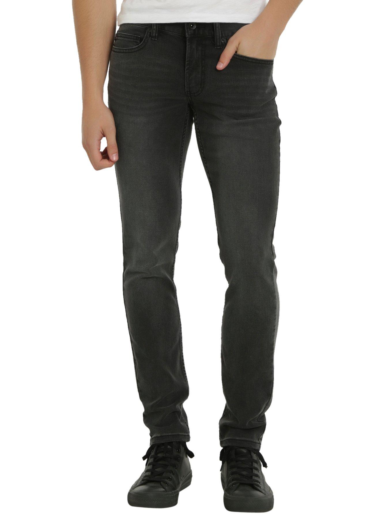 XXX RUDE Beat Up Black Skinny Jeans, BLACK, hi-res