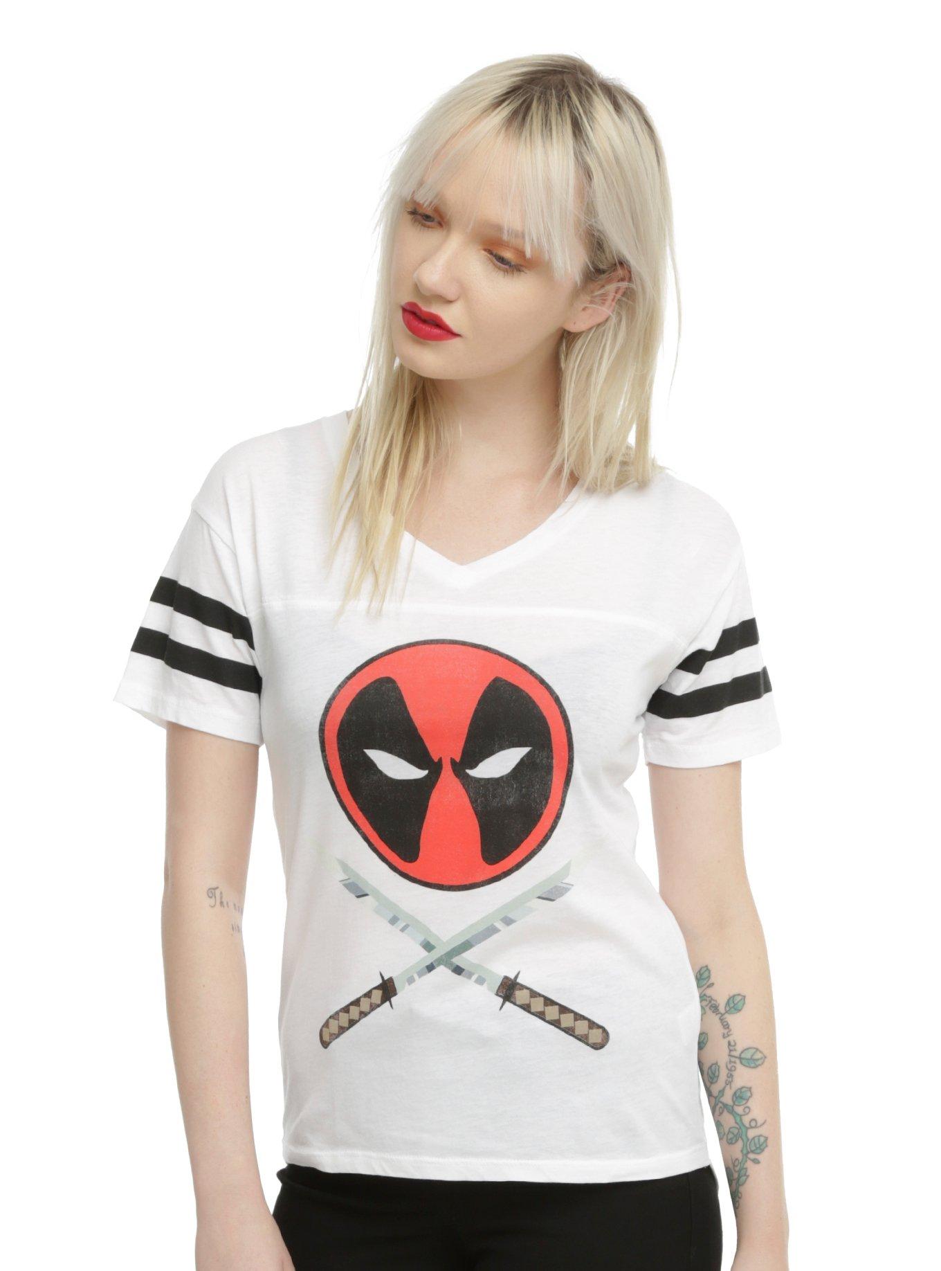Marvel Deadpool Swords Logo Athletic Girls T-Shirt, , hi-res