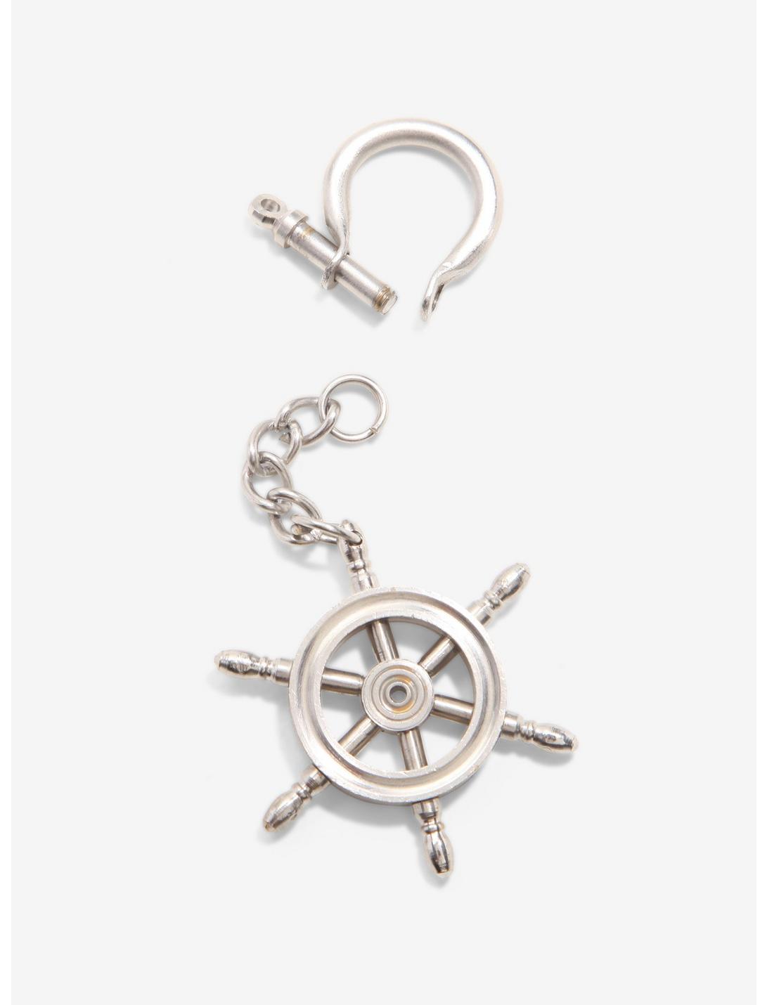 Nautical Wheel Brass Key Chain, , hi-res