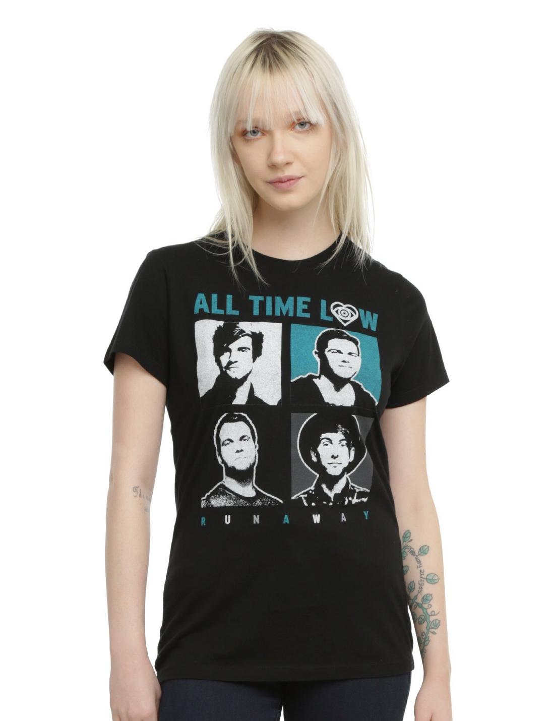 All Time Low Runaway Faces Girls T-Shirt, BLACK, hi-res