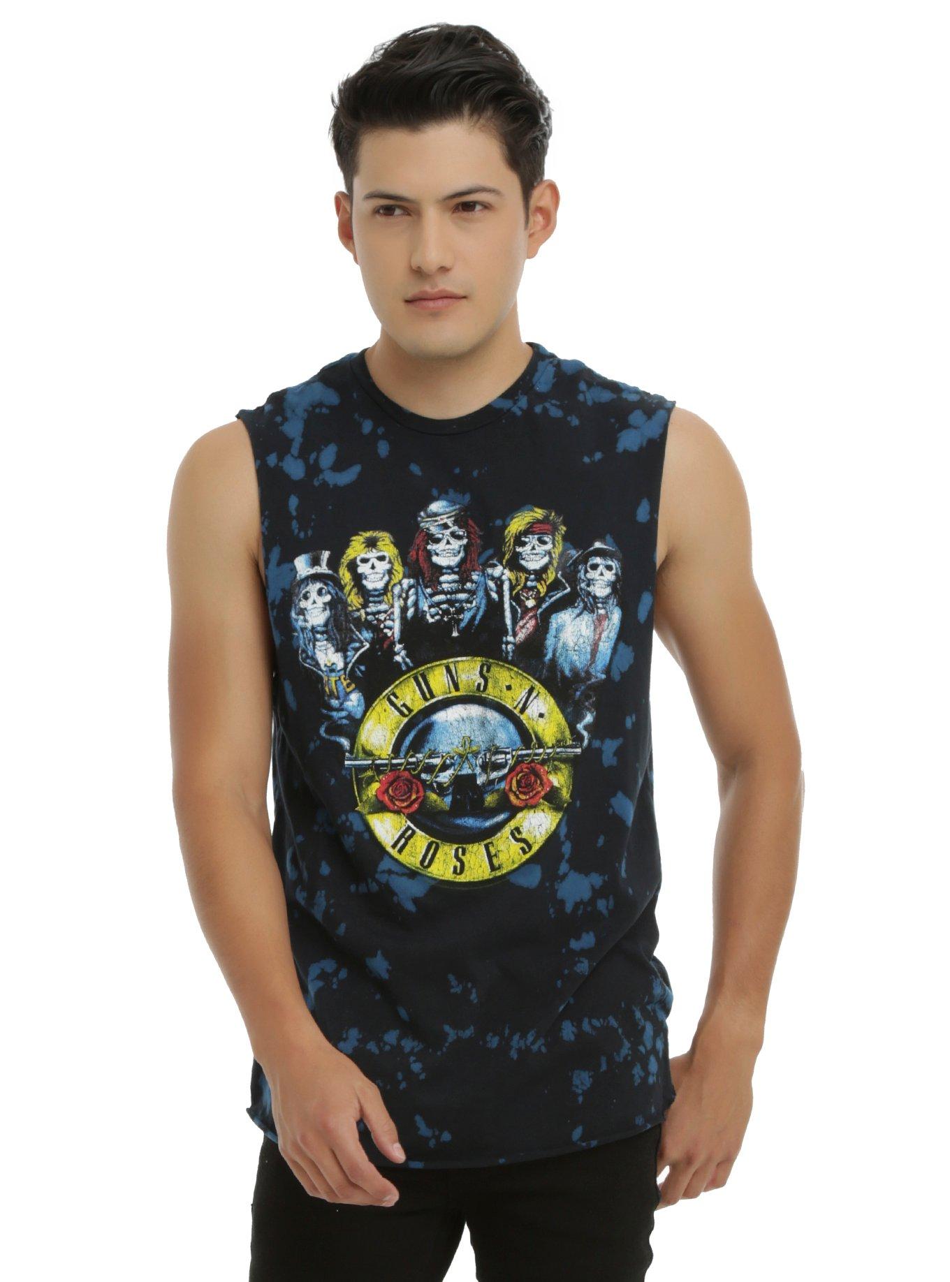 Guns N' Roses Classic Skeletons Tie Dye Muscle T-Shirt, TIE DYE, hi-res