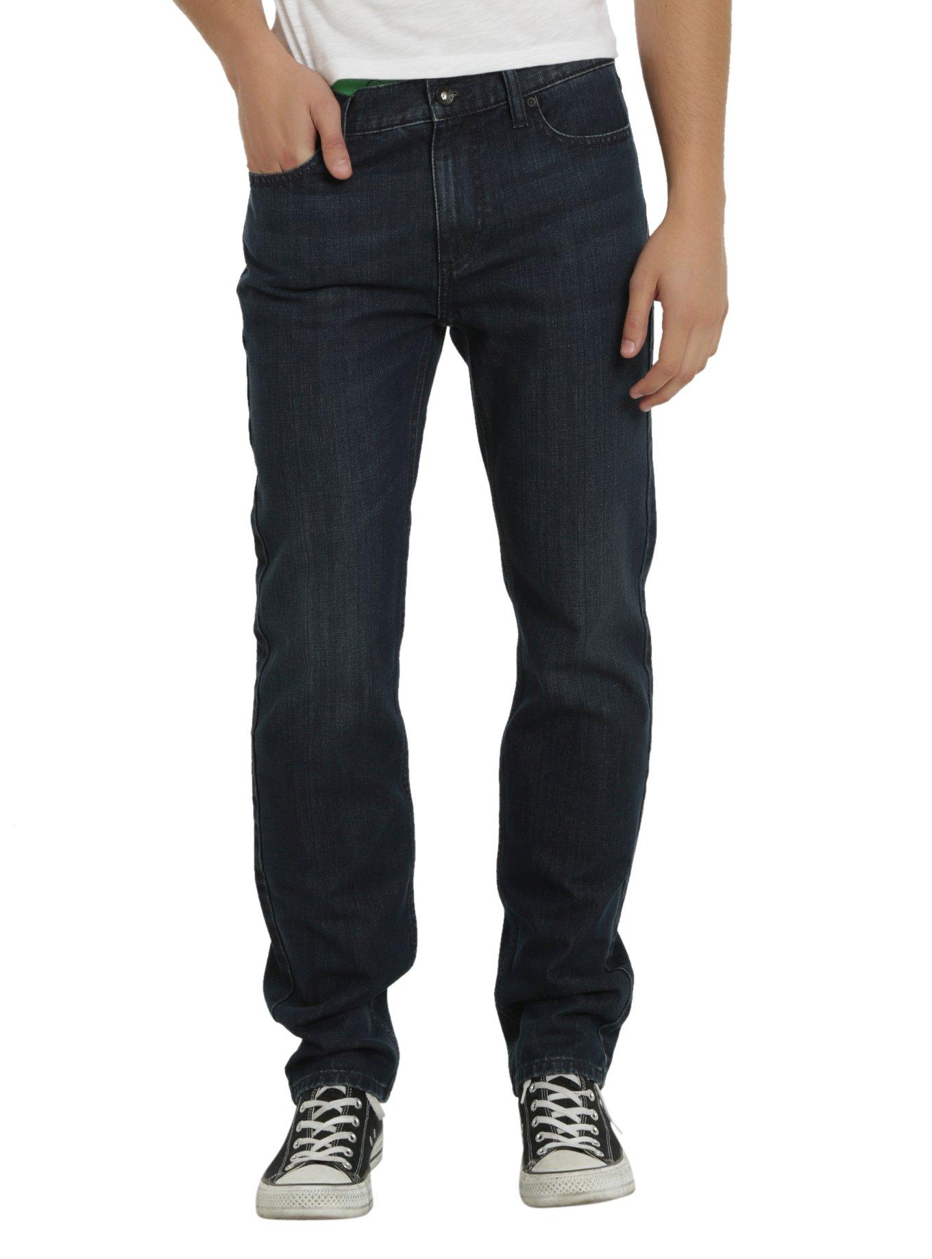 XXX RUDE Indigo Slim Straight Jeans, DARK BLUE, hi-res