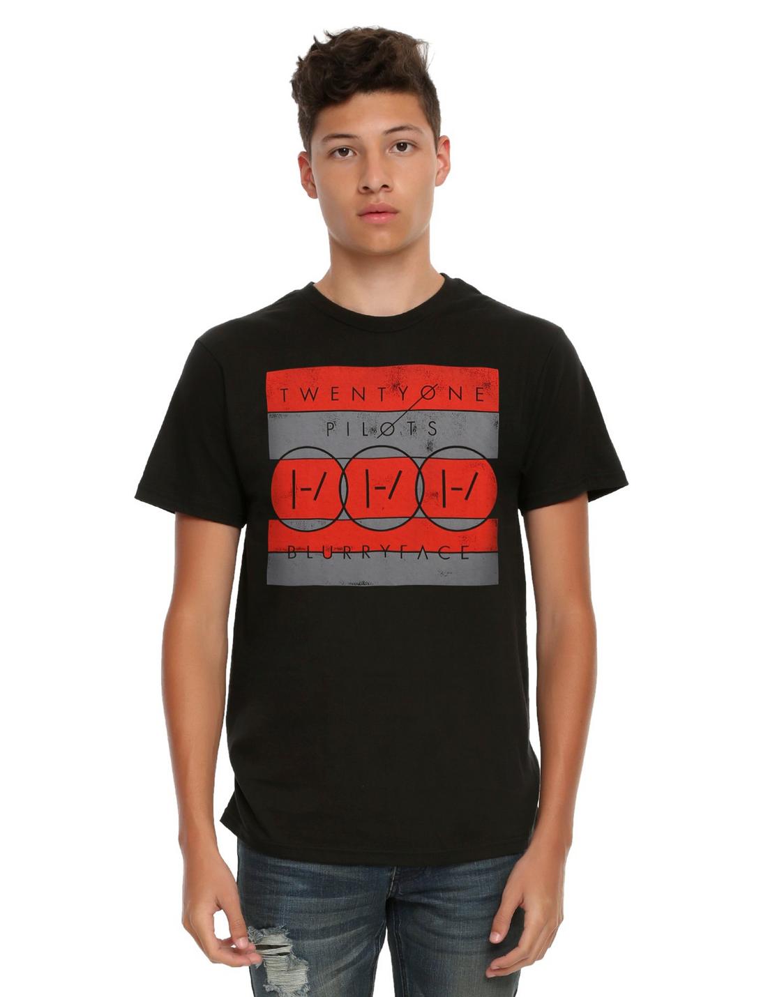 Twenty One Pilots Blurryface Logo T-Shirt, BLACK, hi-res