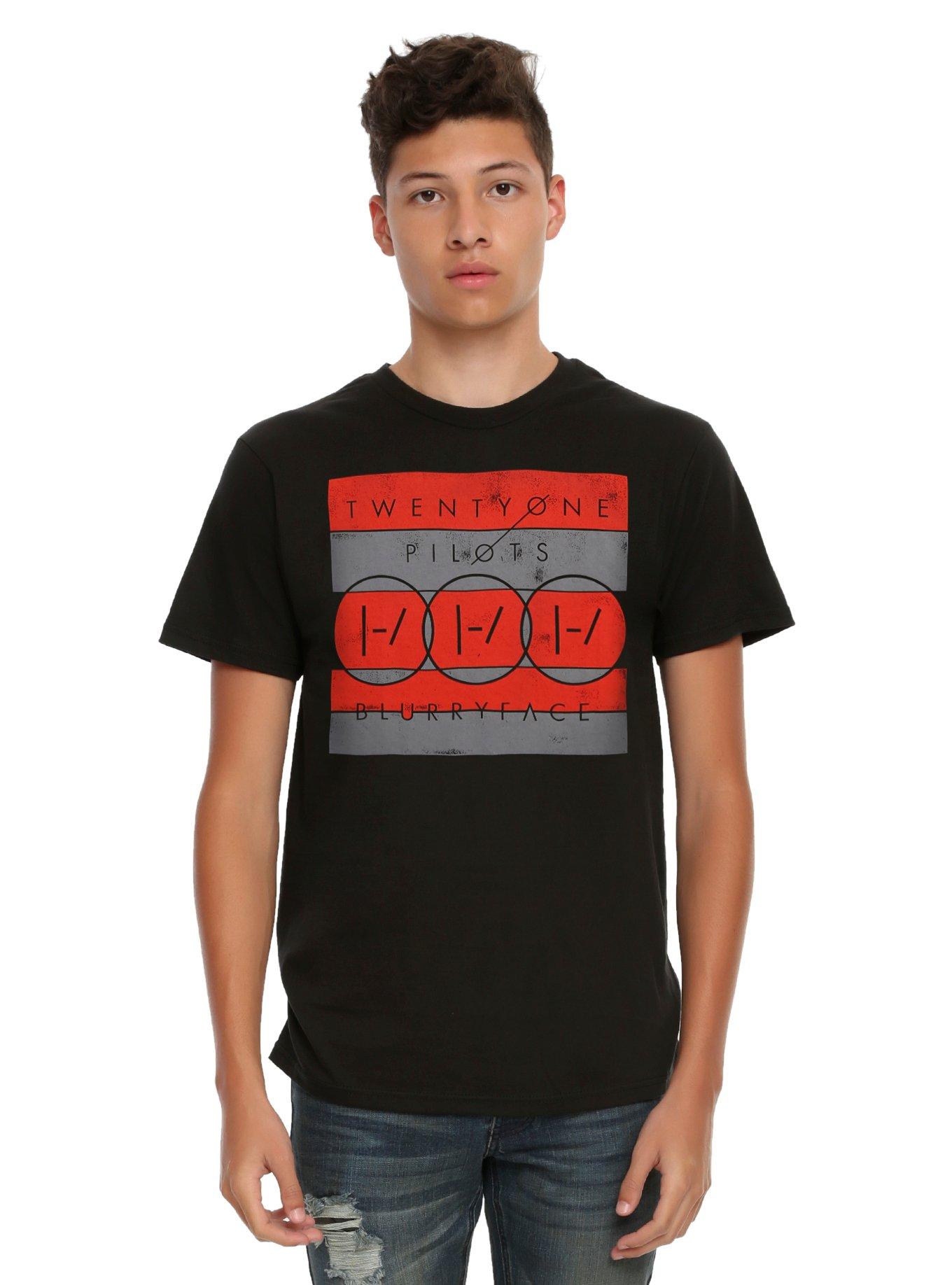 Twenty One Pilots Blurryface Logo T-Shirt, BLACK, hi-res