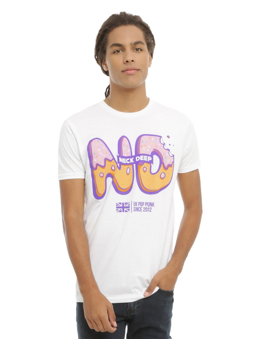 Neck Deep Donut Logo T-Shirt, WHITE, hi-res
