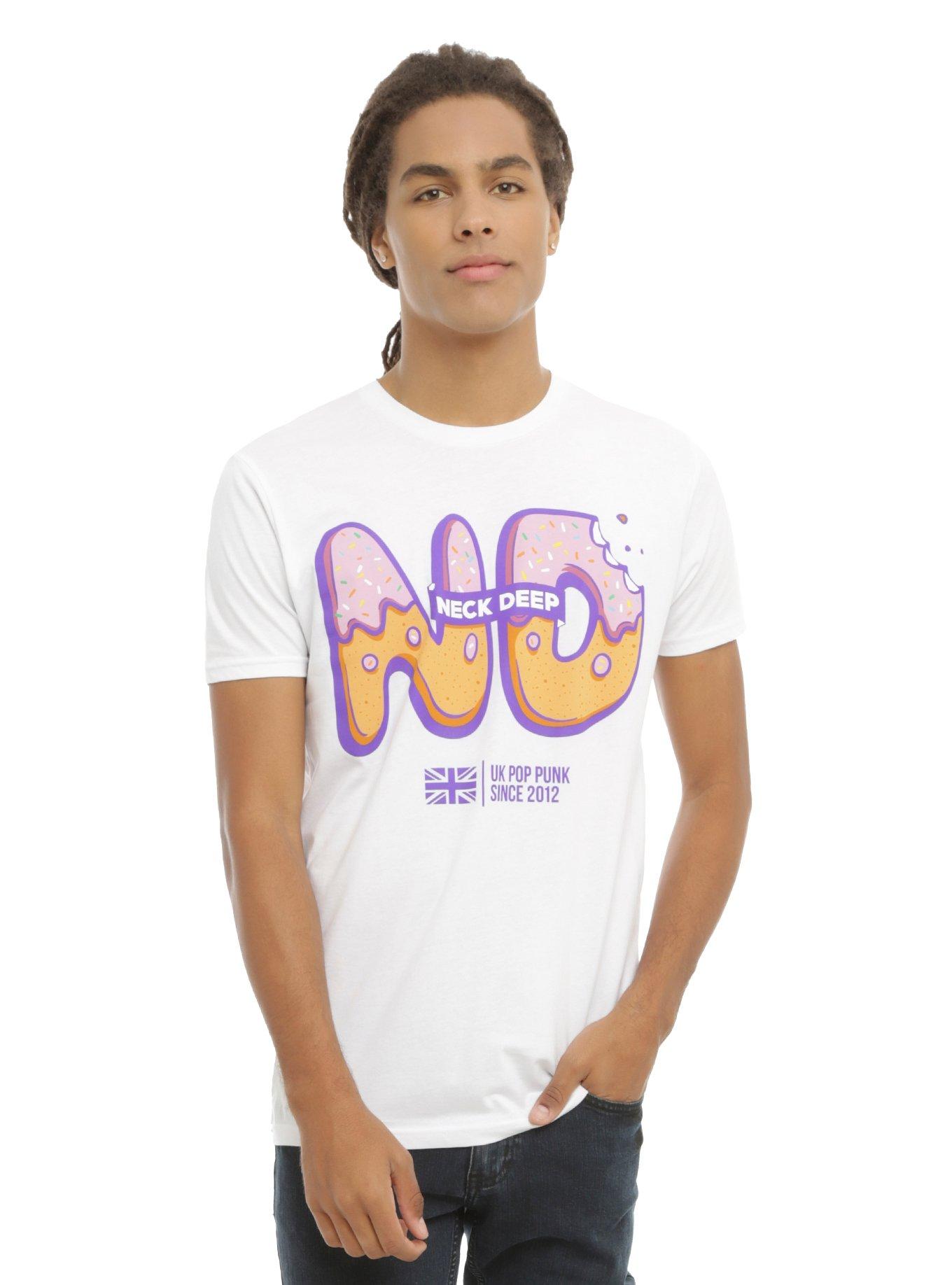 Neck Deep Donut Logo T-Shirt, WHITE, hi-res