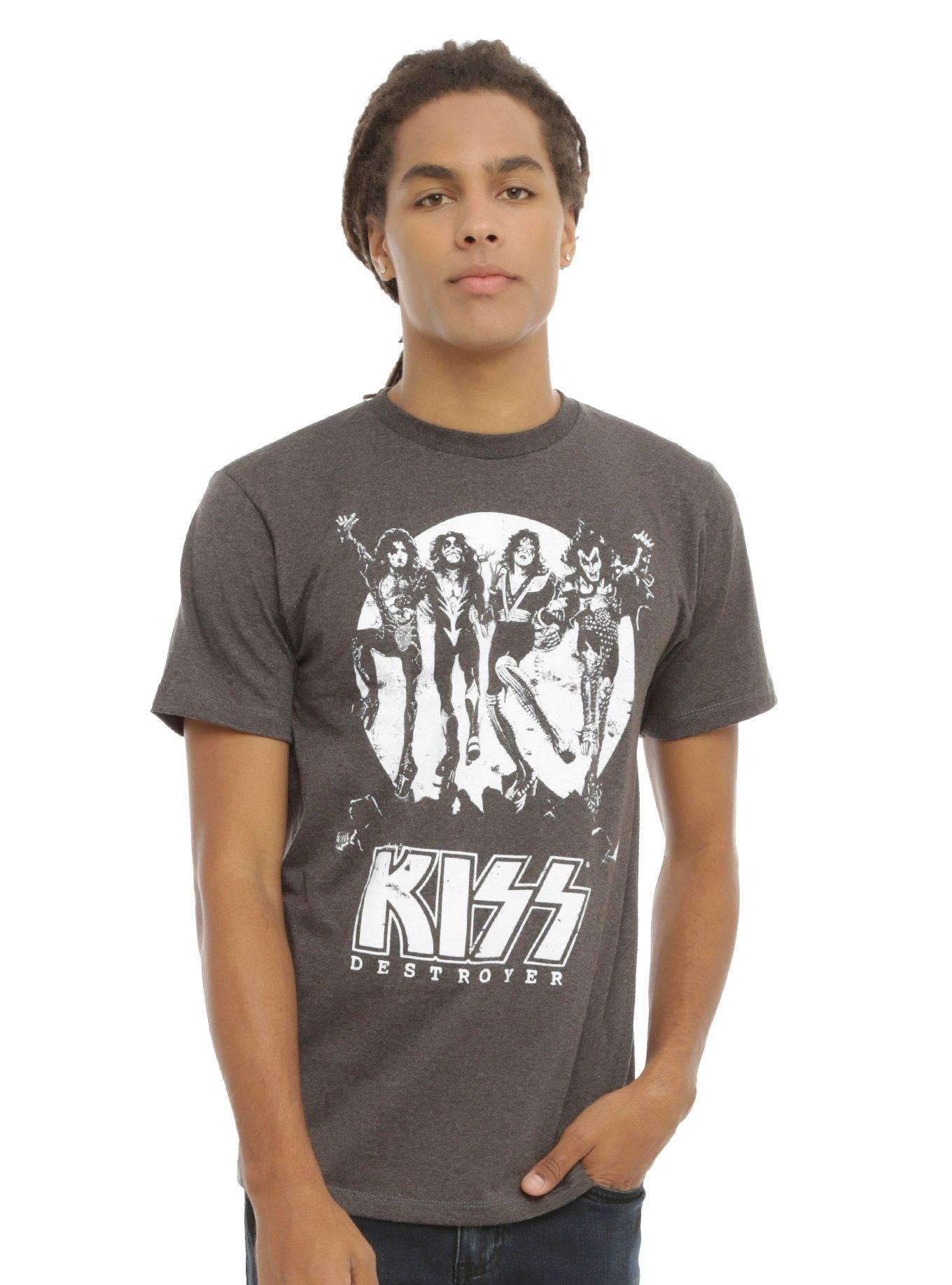 Kiss Destroyer Distressed T-Shirt, BLACK, hi-res