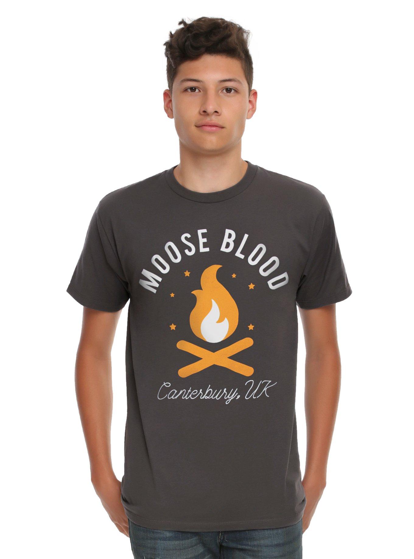 Moose Blood Campfire Logo T-Shirt, CHARCOAL, hi-res
