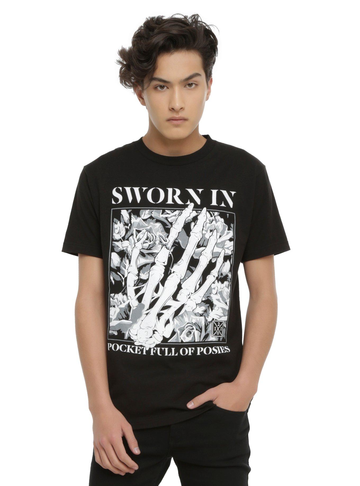 Sworn In Pocket Full Of Posies T-Shirt, BLACK, hi-res