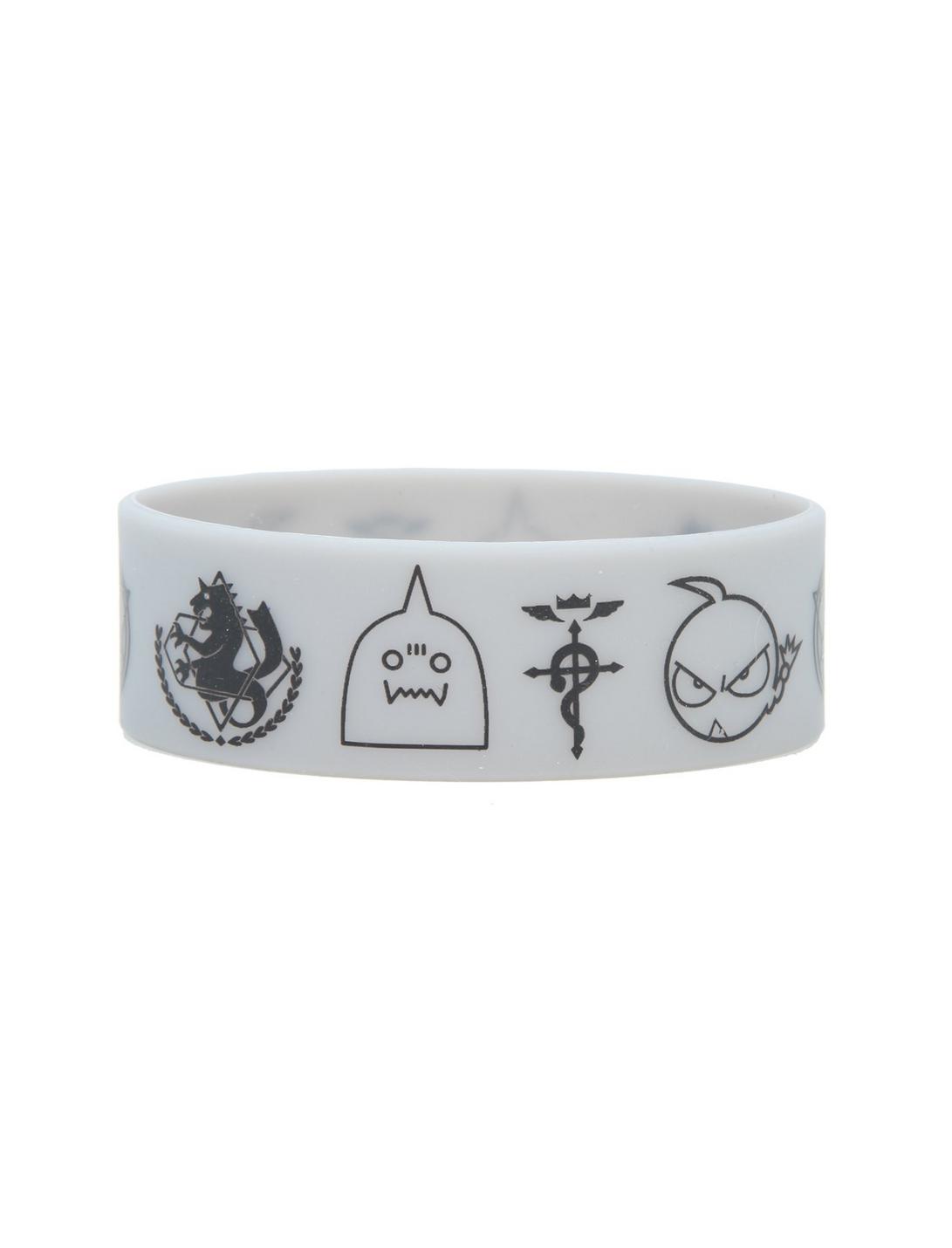 Fullmetal Alchemist Symbols Rubber Bracelet, , hi-res