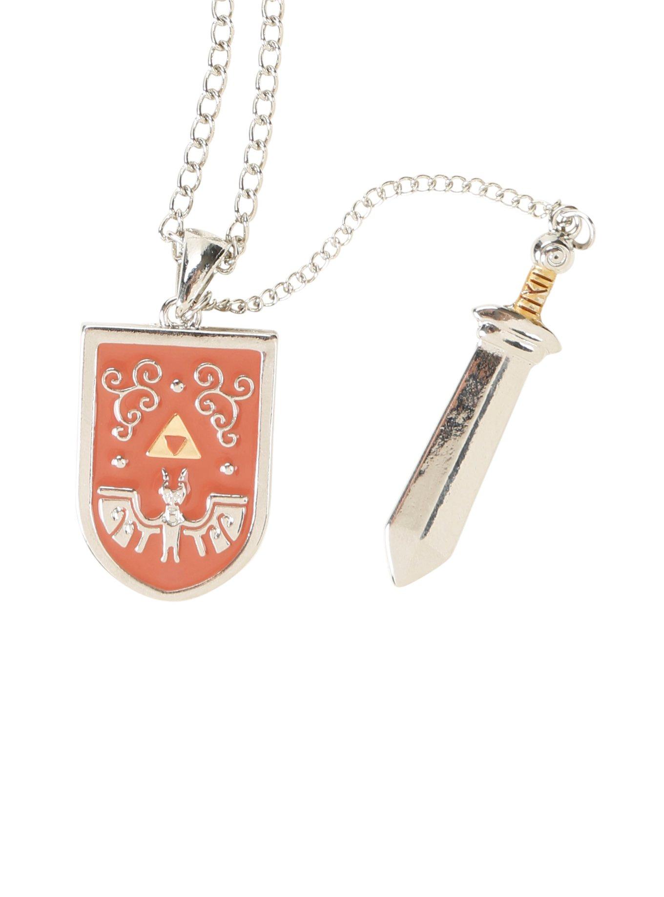 The Legend Of Zelda: The Wind Waker Hero's Shield & Sword Necklace, , hi-res