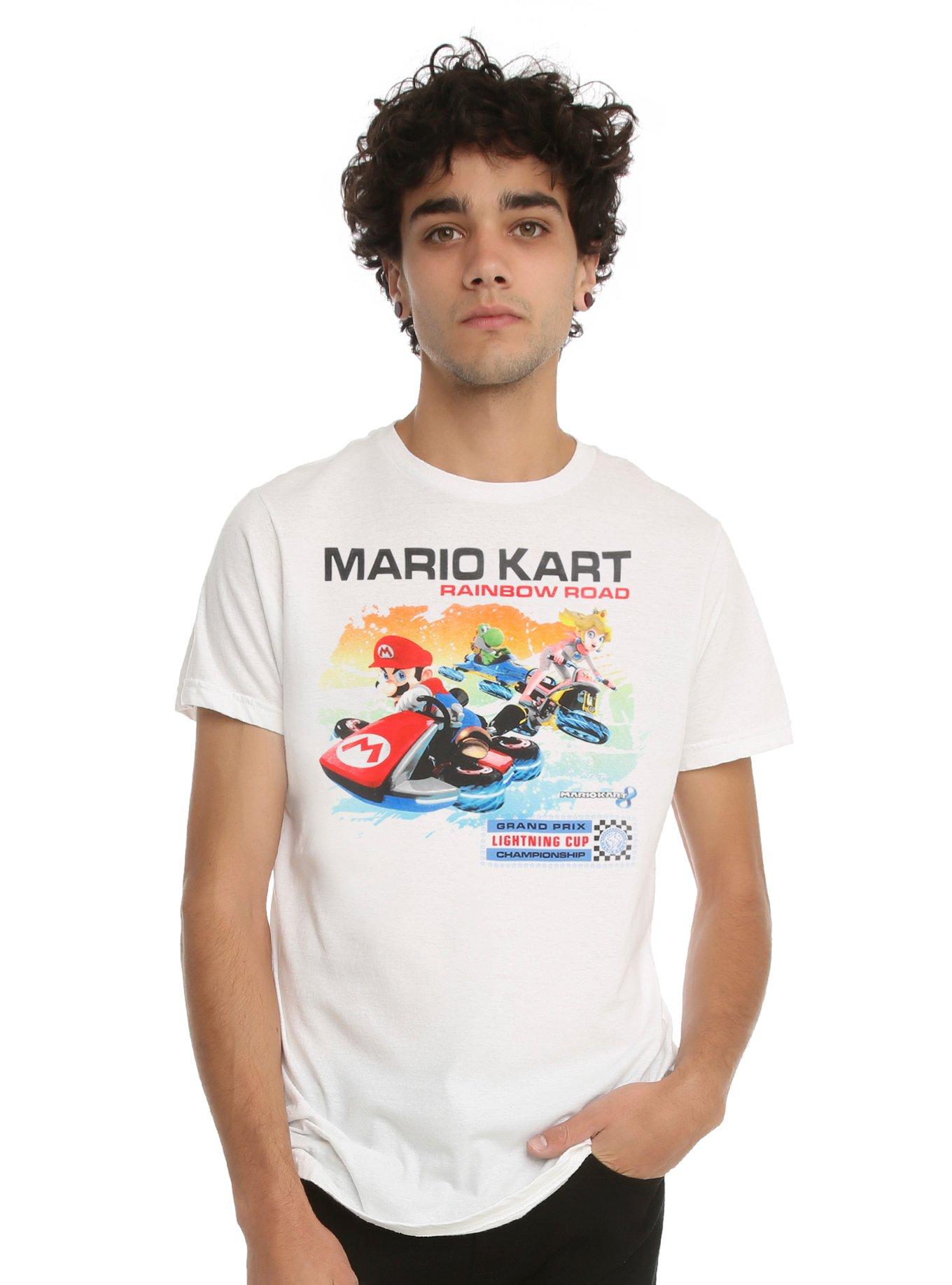 Mario Kart 8 Rainbow Road Lightning Cup T-Shirt, WHITE, hi-res