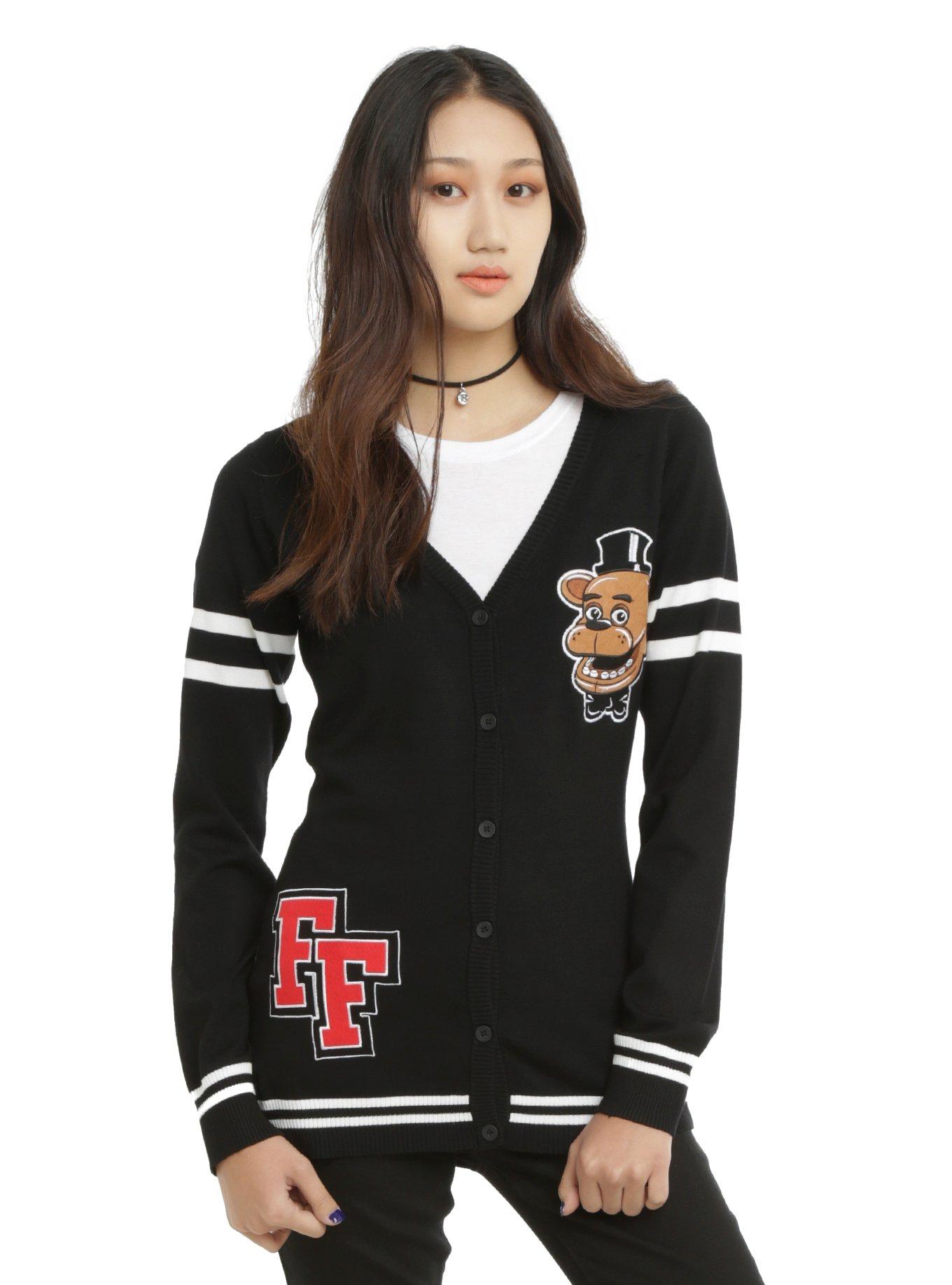 Five Nights At Freddy's Freddy Fazbear Girls Cardigan, BLACK, hi-res
