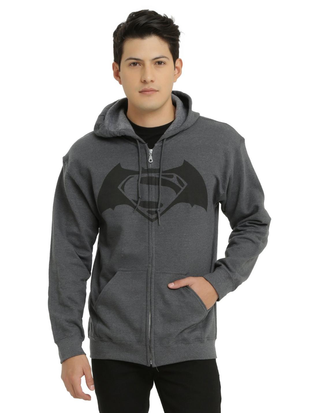 DC Comics Batman V Superman: Dawn Of Justice Superman Logo Hoodie, BLACK, hi-res