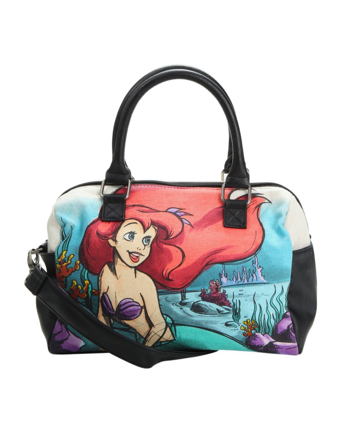 Loungefly Disney The Little Mermaid Ariel Canvas & Faux Leather Barrel Bag, , hi-res