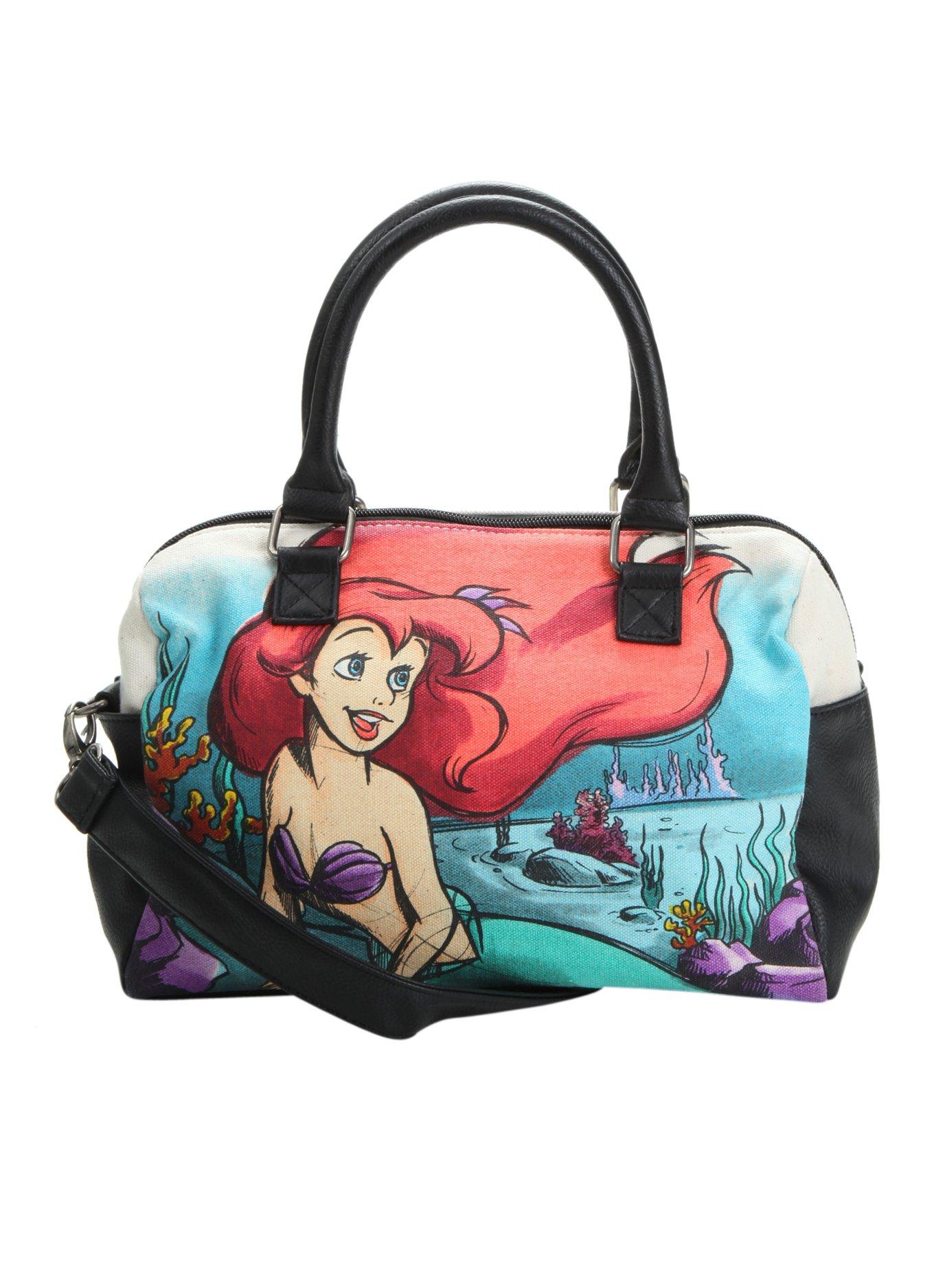 Loungefly Disney The Little Mermaid Ariel Canvas & Faux Leather Barrel Bag, , hi-res