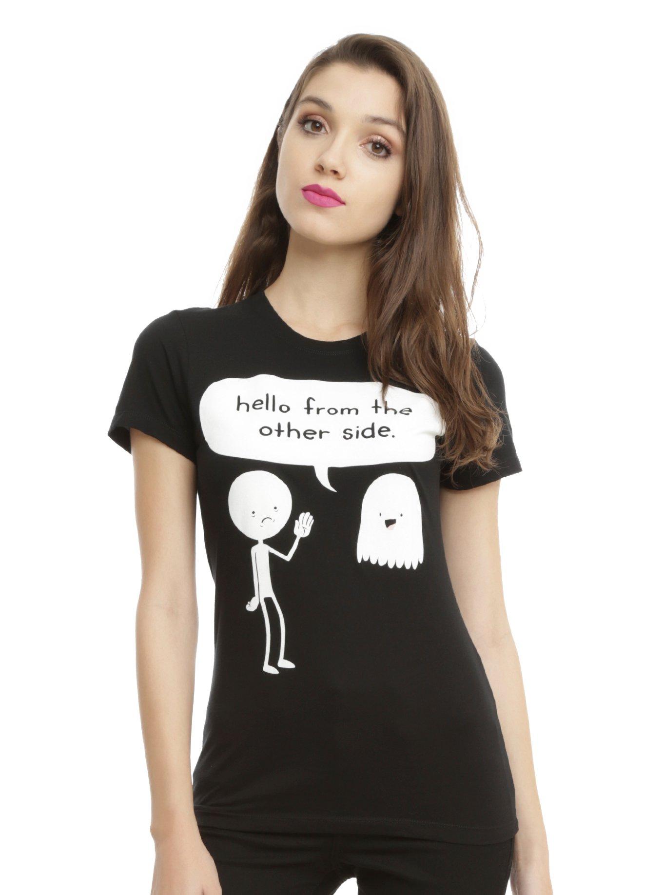 Hello From The Other Side Girls T-Shirt, BLACK, hi-res