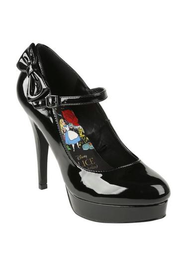 Disney Alice In Wonderland Black Mary Jane Heels Hot Topic