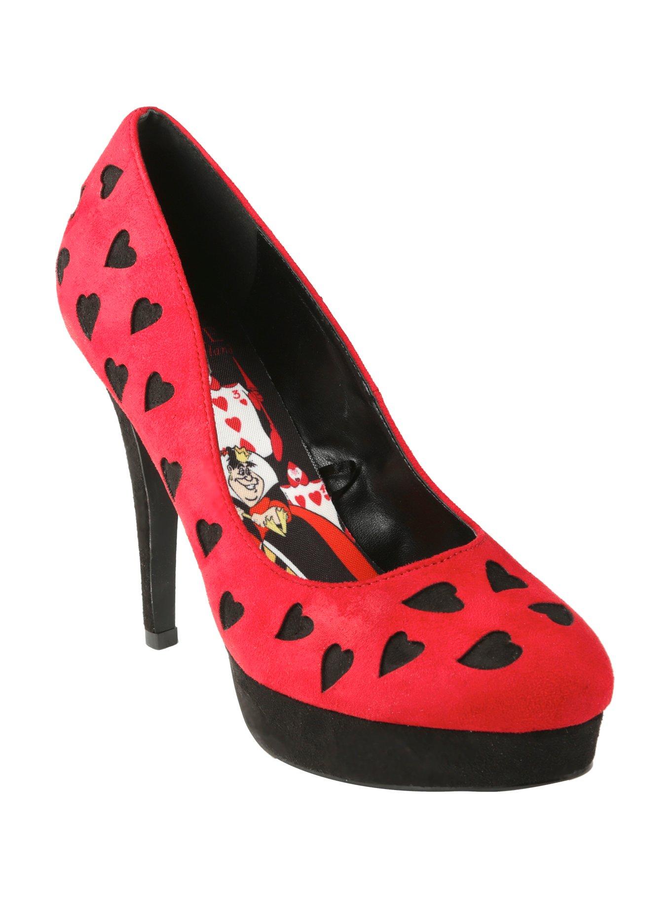 Disney Alice In Wonderland Queen Of Hearts Red Heels, RED, hi-res