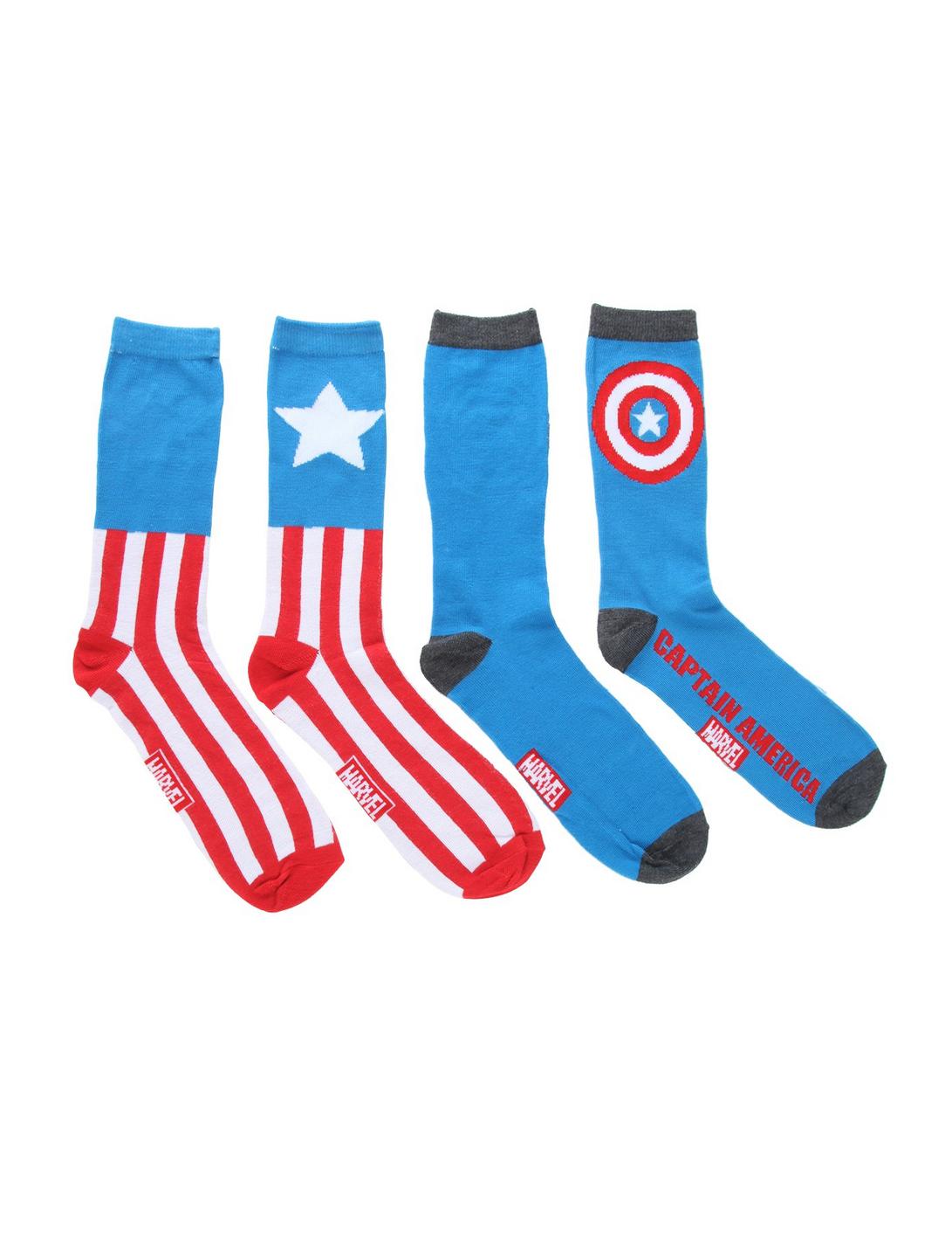Marvel Captain America Crew Socks 2 Pair, , hi-res