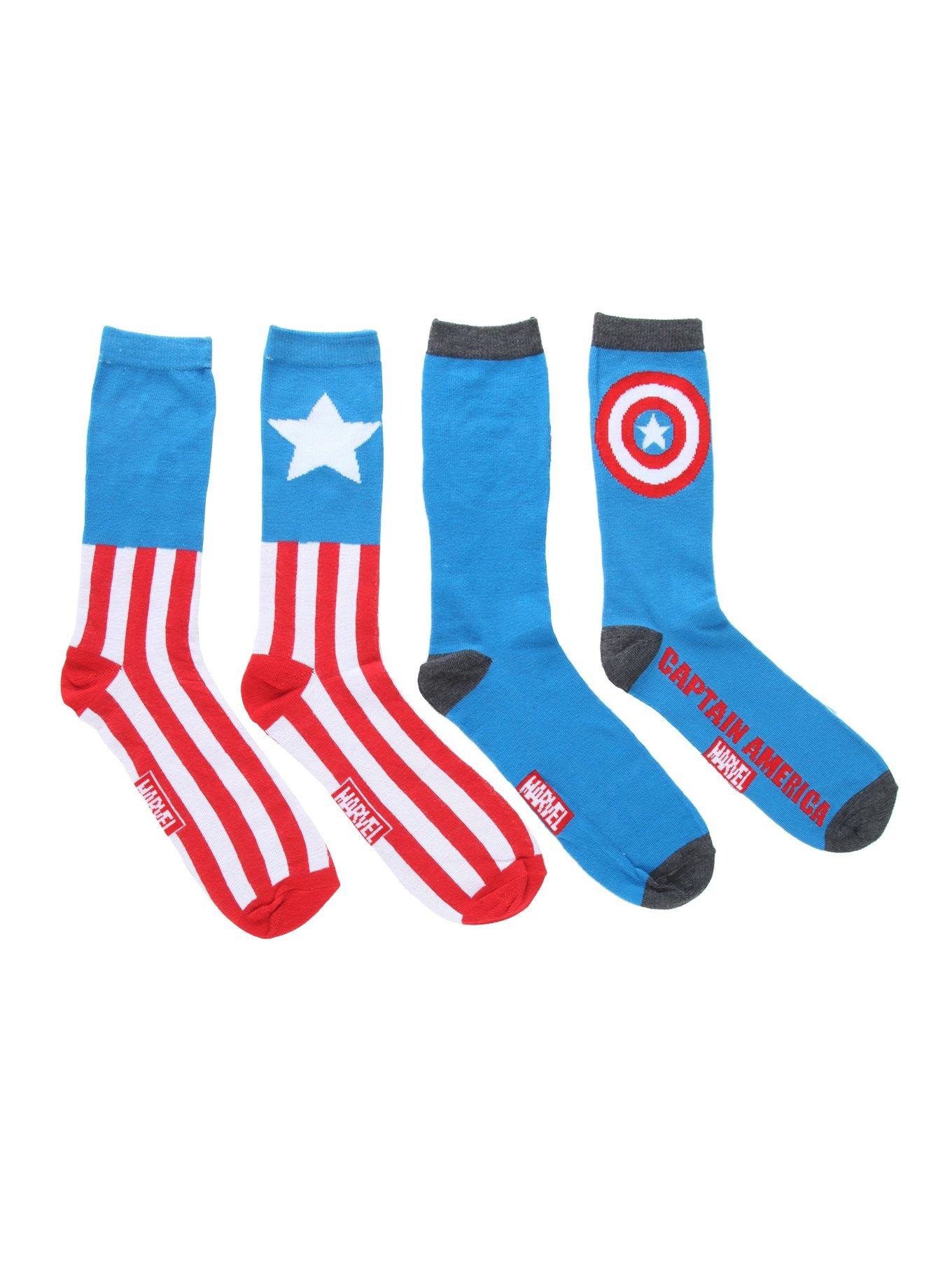 Marvel Captain America Crew Socks 2 Pair, , hi-res