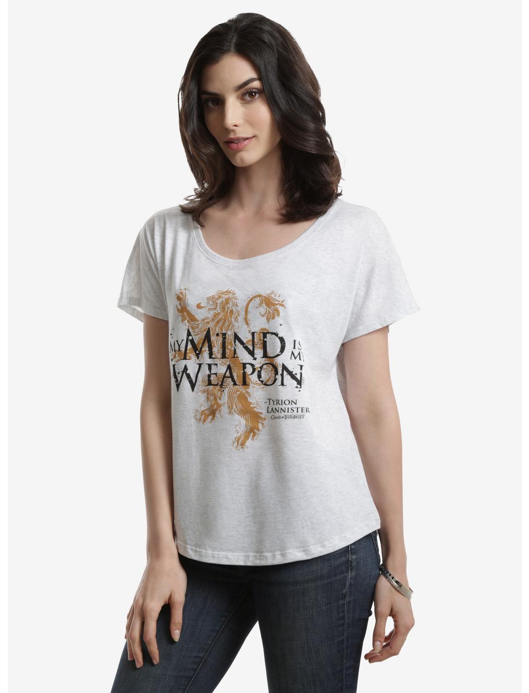 Game Of Thrones Mind Is My Weapon Womens Tee, WHITE, hi-res