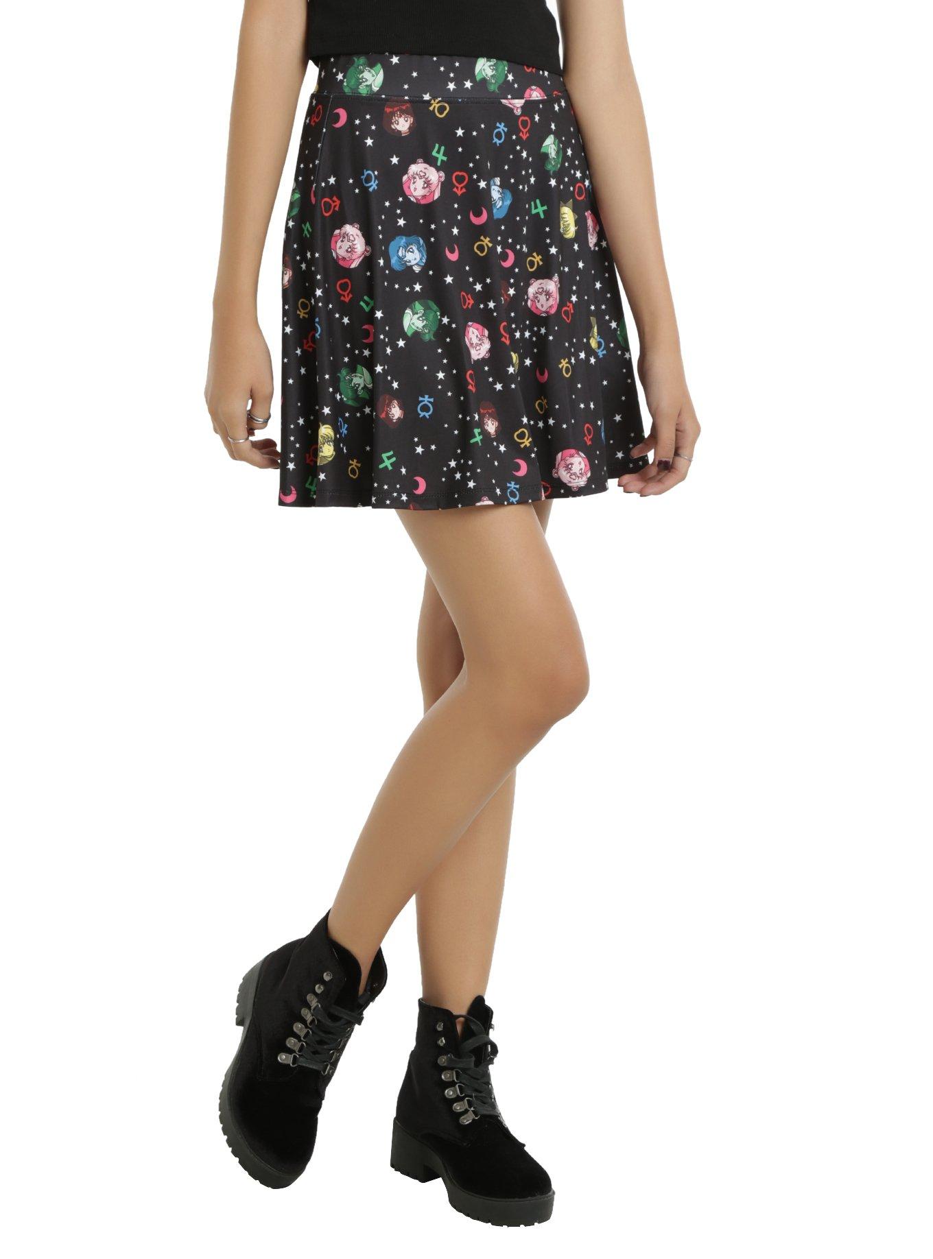Sailor Moon Galaxy Icon Circle Skirt, BLACK, hi-res