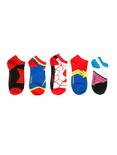 Marvel Superheroine Logos No-Show Socks 5 Pair, , hi-res