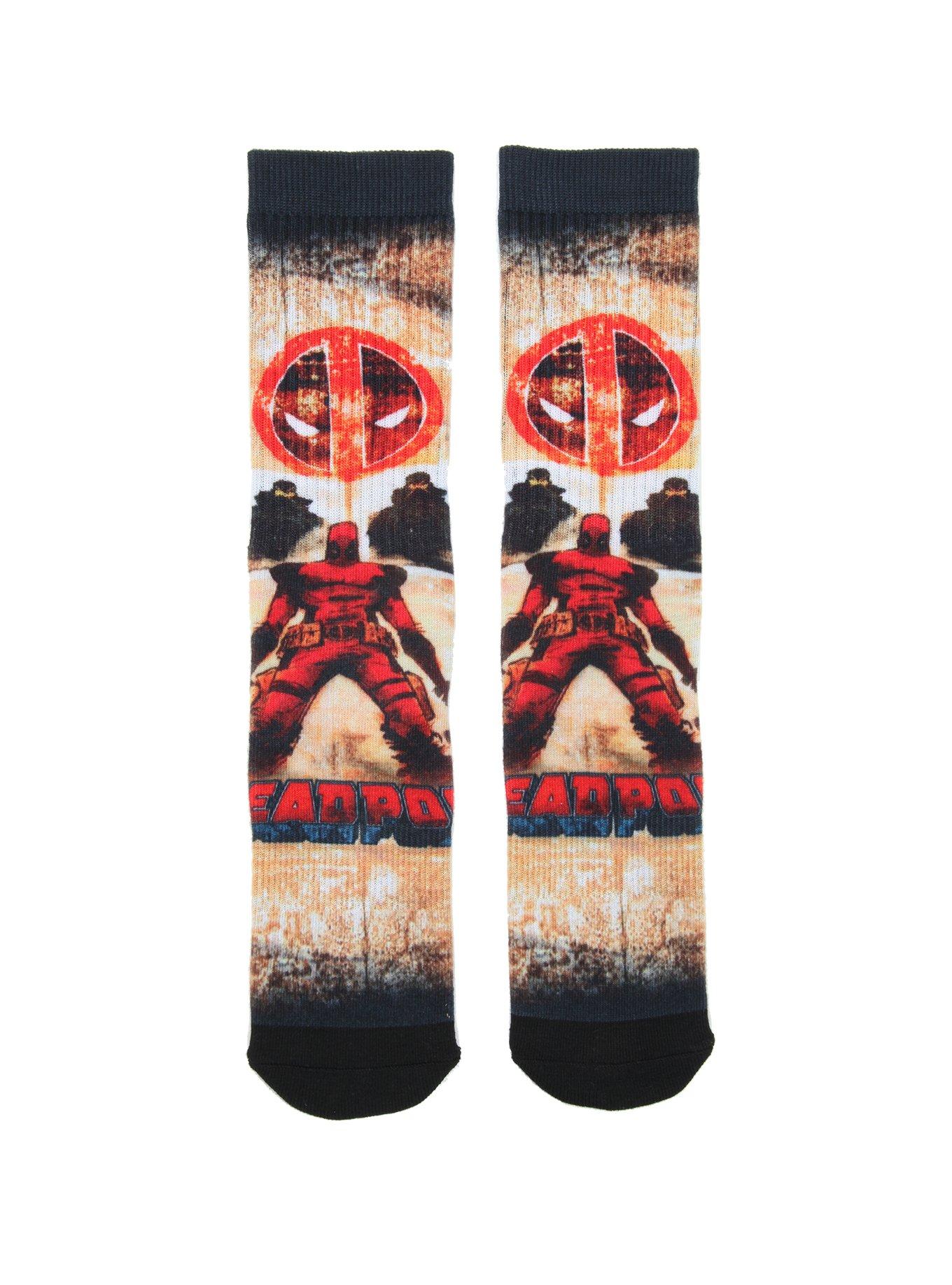 Marvel Deadpool Sublimation Crew Socks, , hi-res