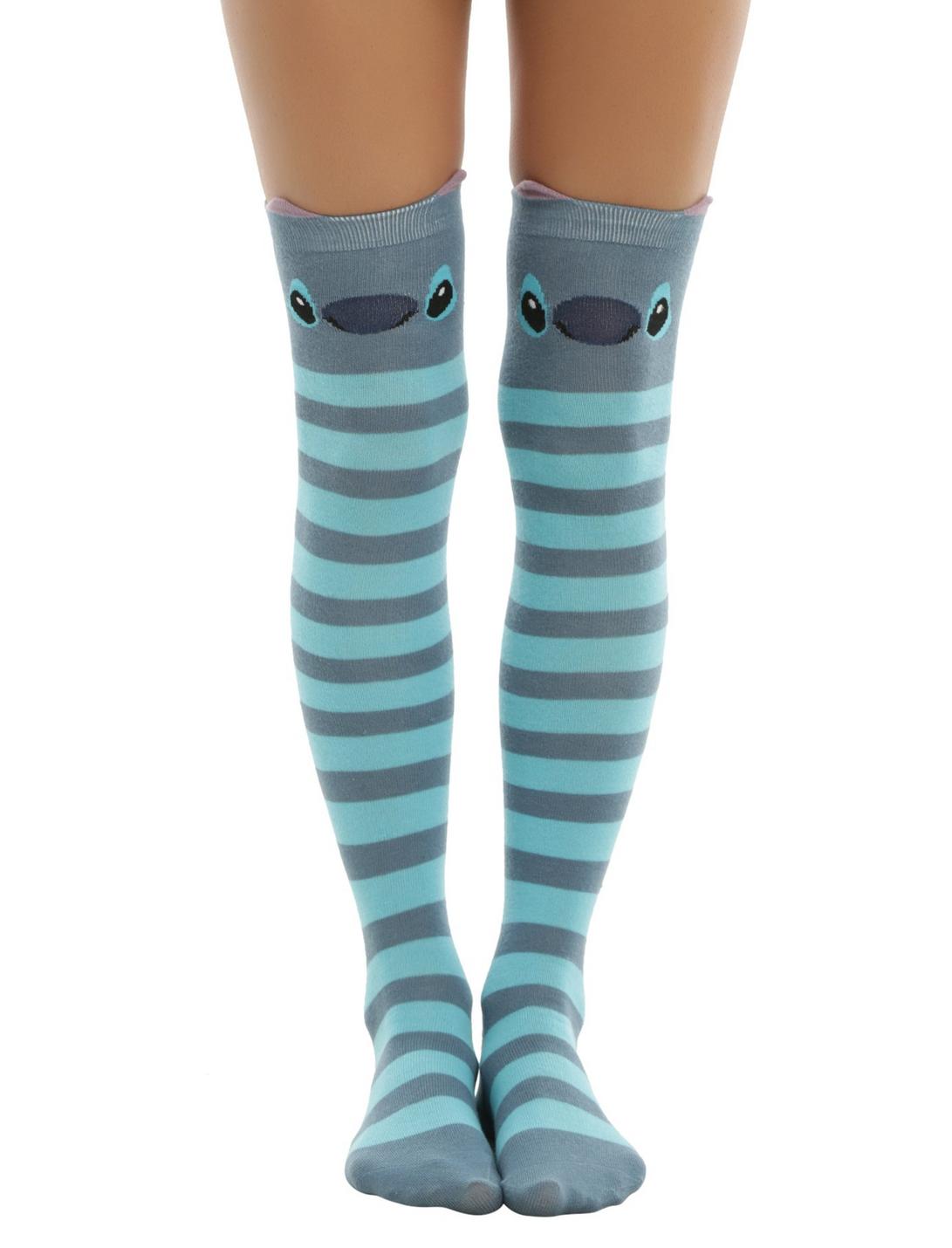 Disney Lilo & Stitch Stripe Stitch Over-The-Knee Socks, , hi-res