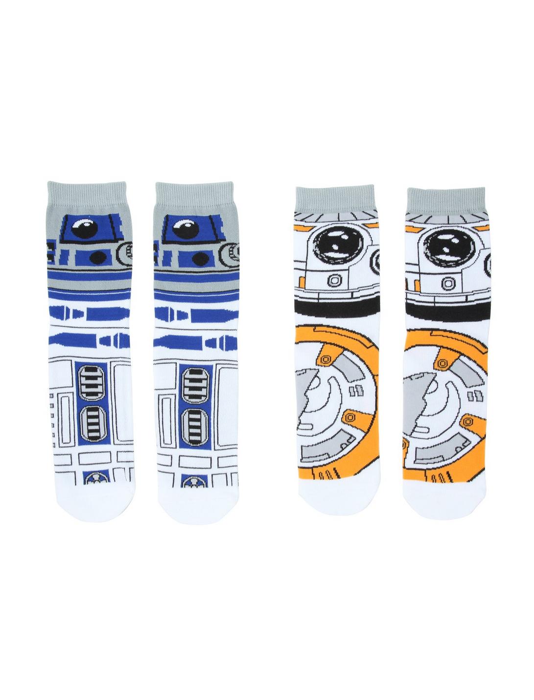 Star Wars R2-D2 & BB-8 Crew Sock 2 Pair, , hi-res