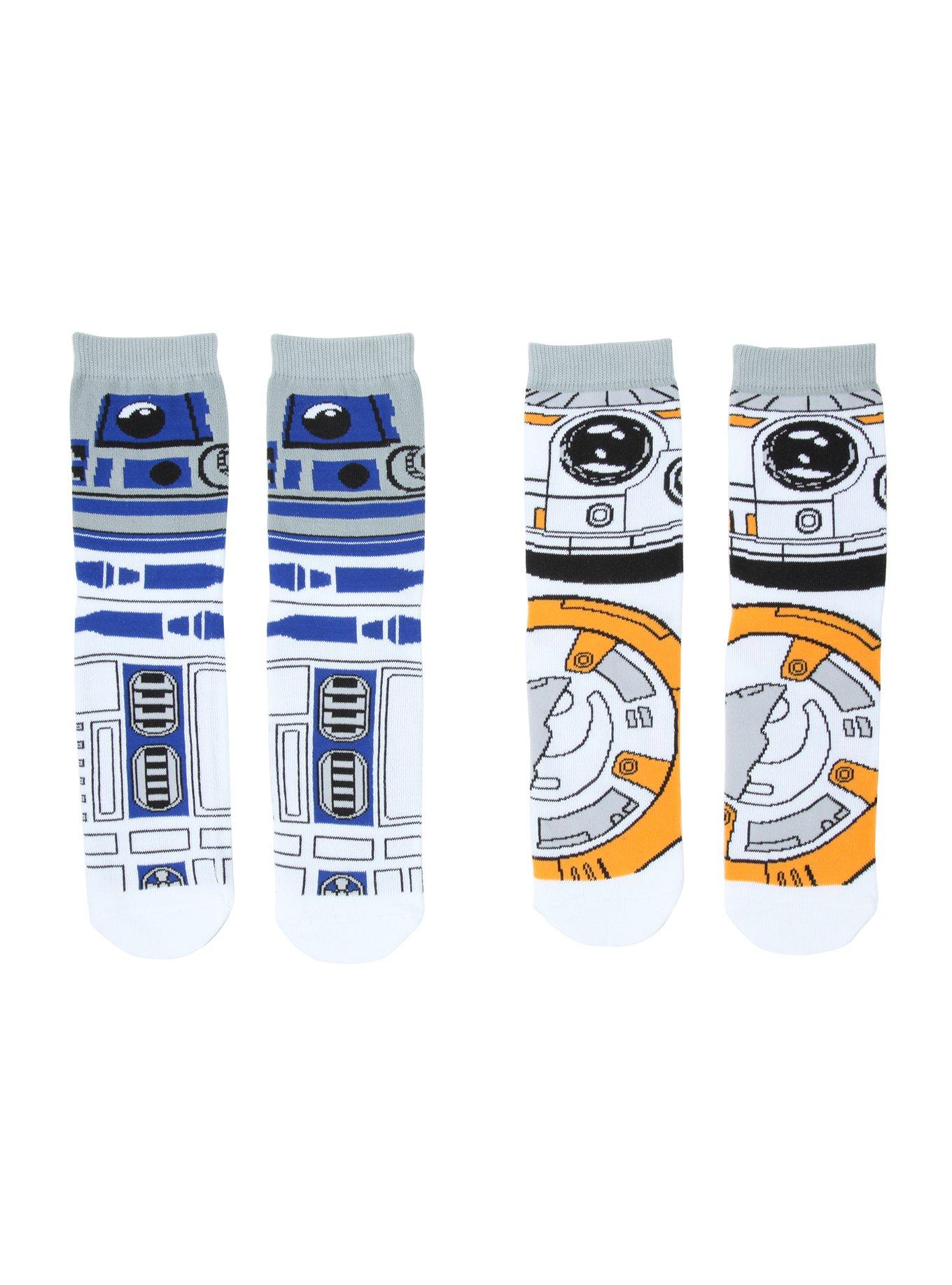 Star Wars R2-D2 & BB-8 Crew Sock 2 Pair, , hi-res