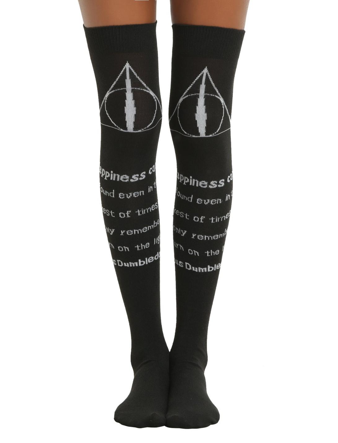 Harry Potter Stories Live Forever Over-The-Knee Socks, , hi-res