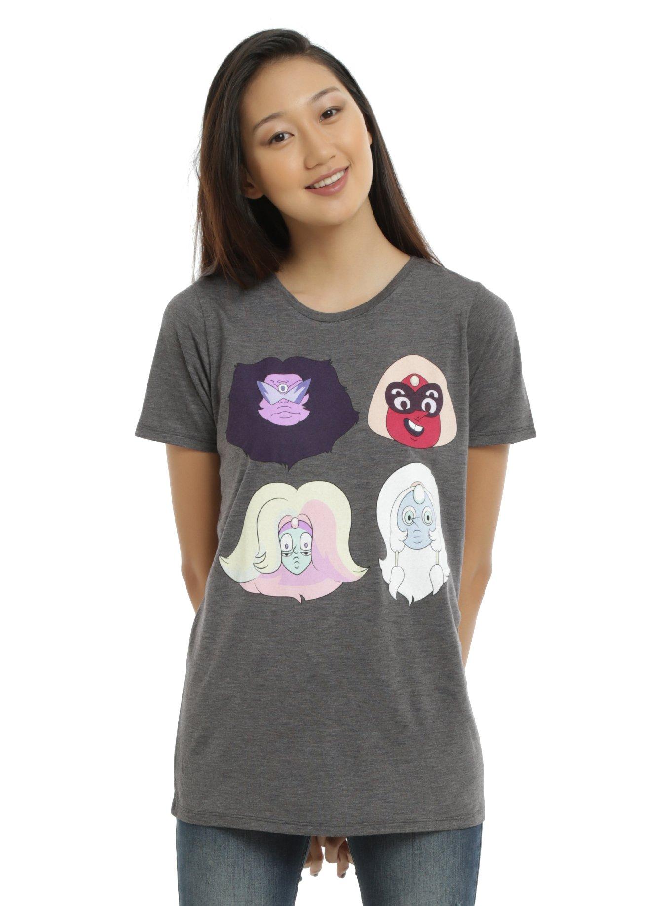 Steven Universe Fusion Gems Girls T-Shirt, GREY, hi-res