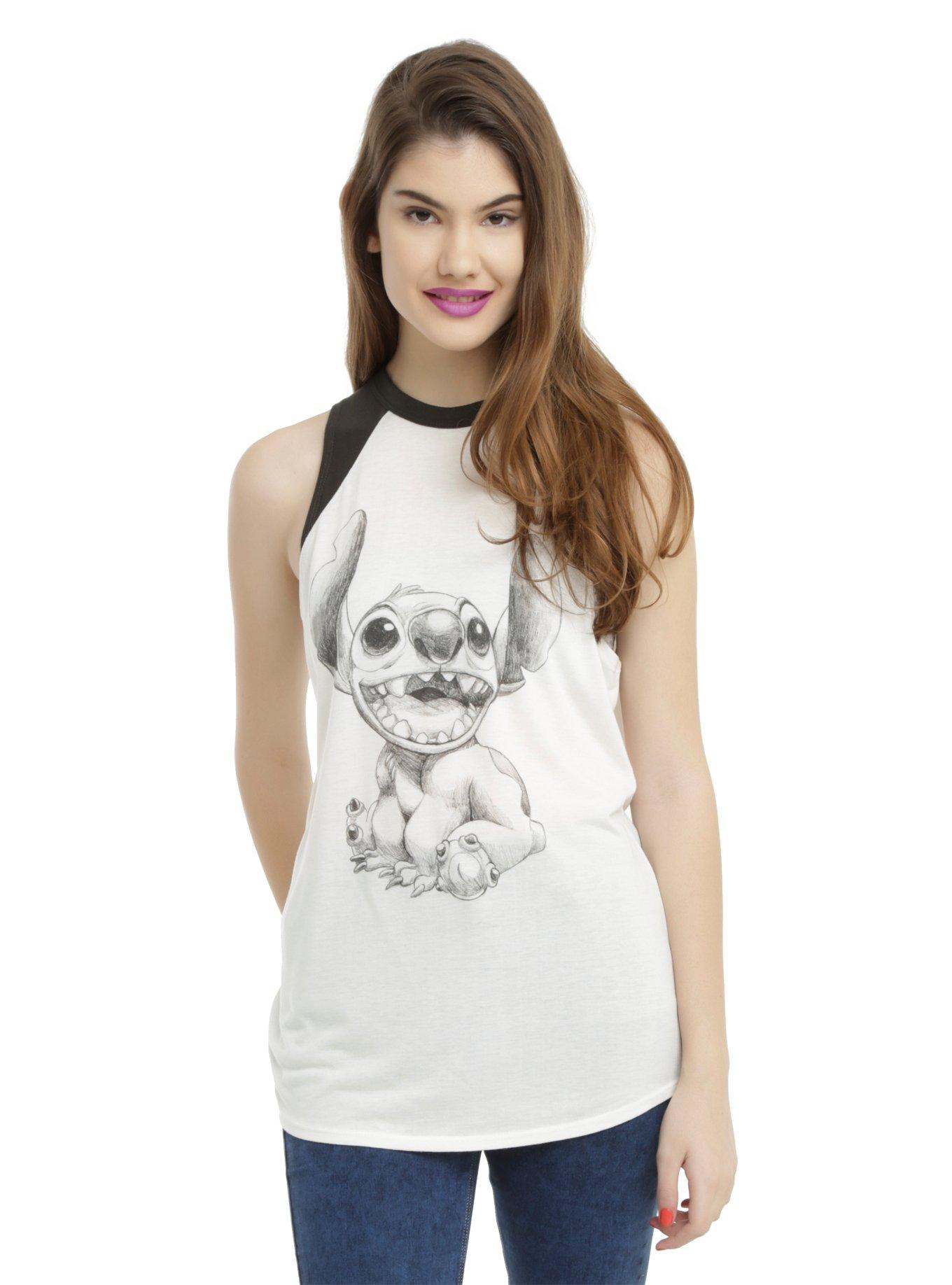 Disney Lilo & Stitch Sketch Girls Muscle Top, WHITE, hi-res