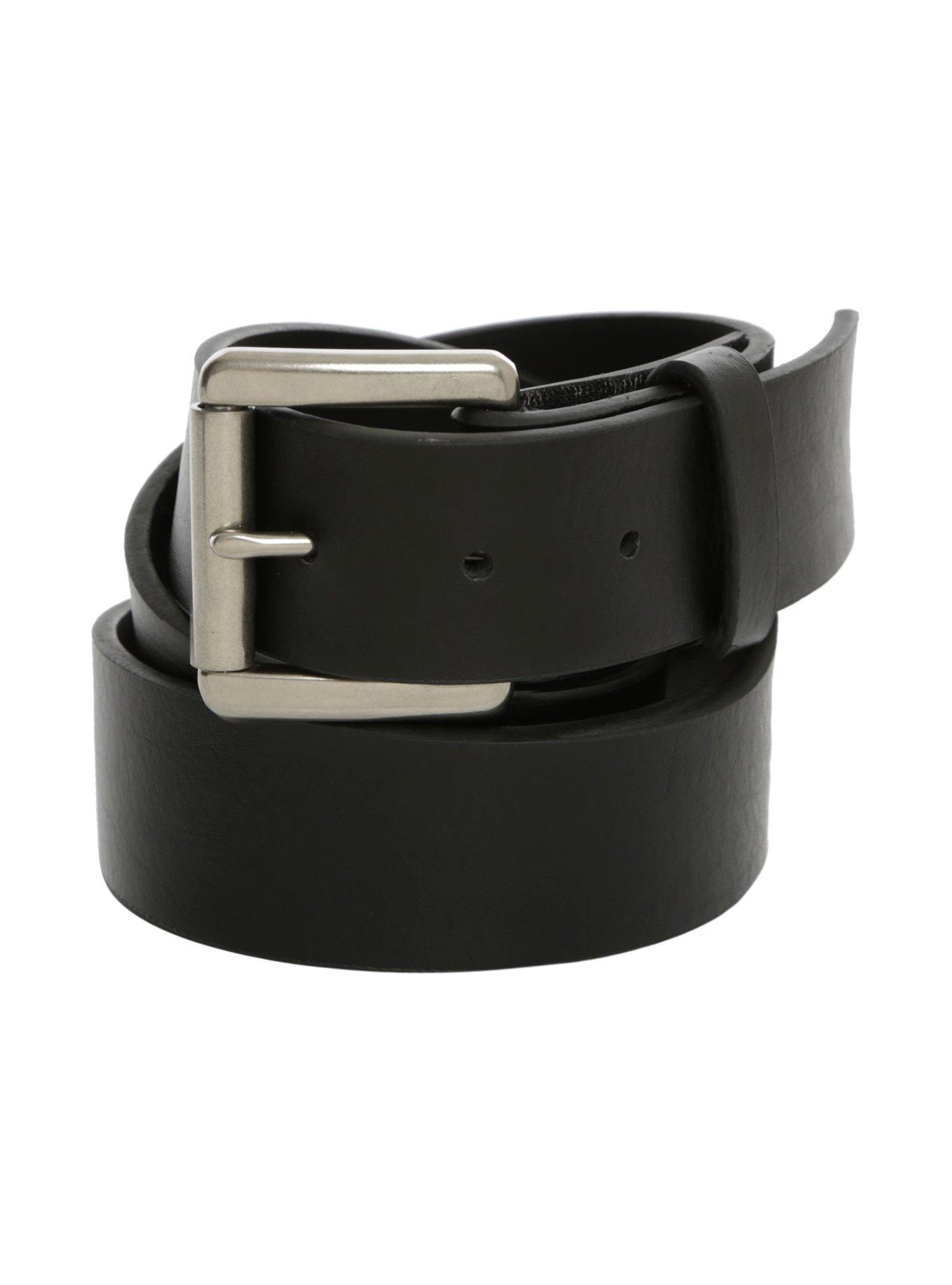 Black Faux Leather Belt, , hi-res