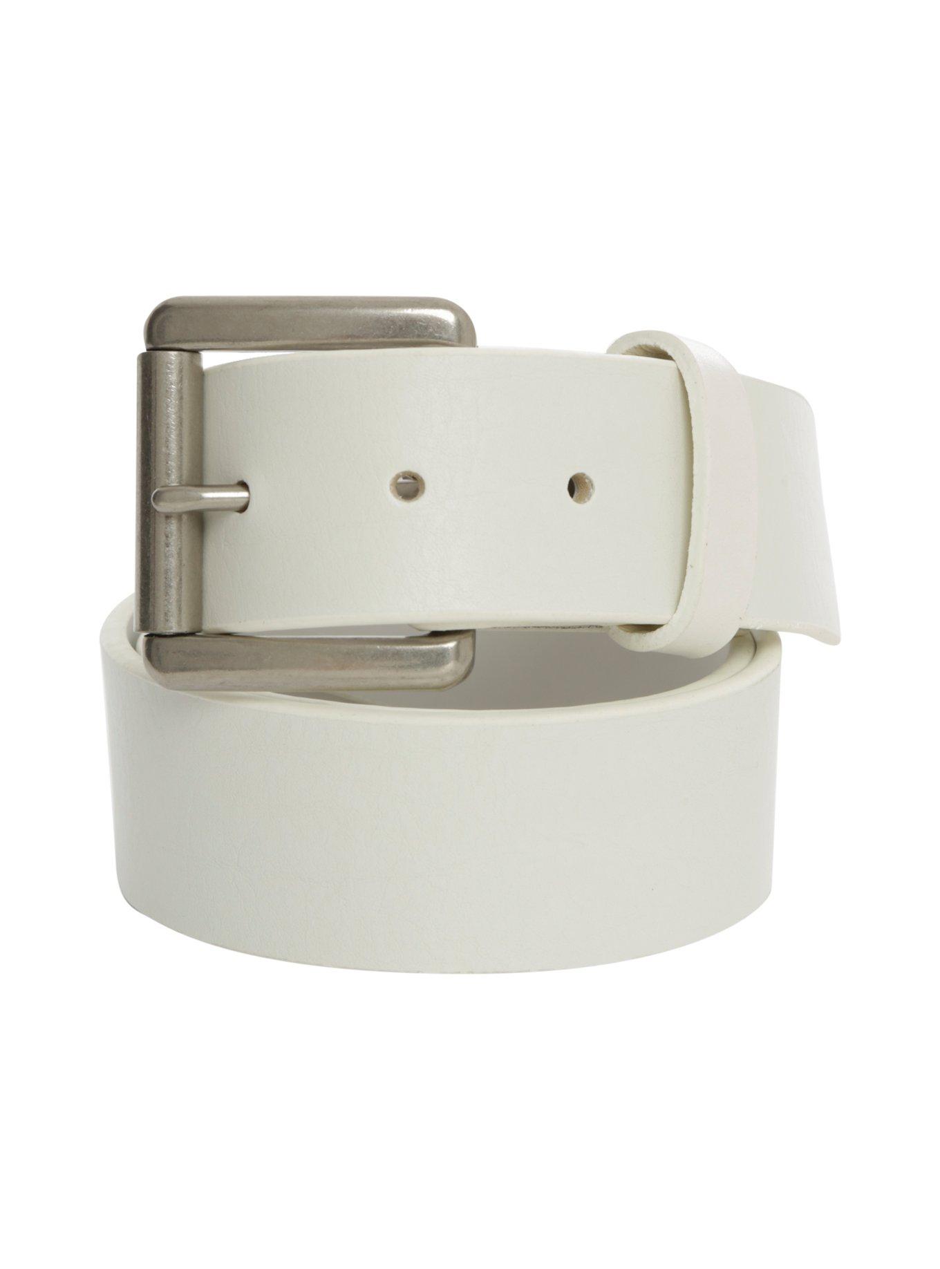 White Leather Belt