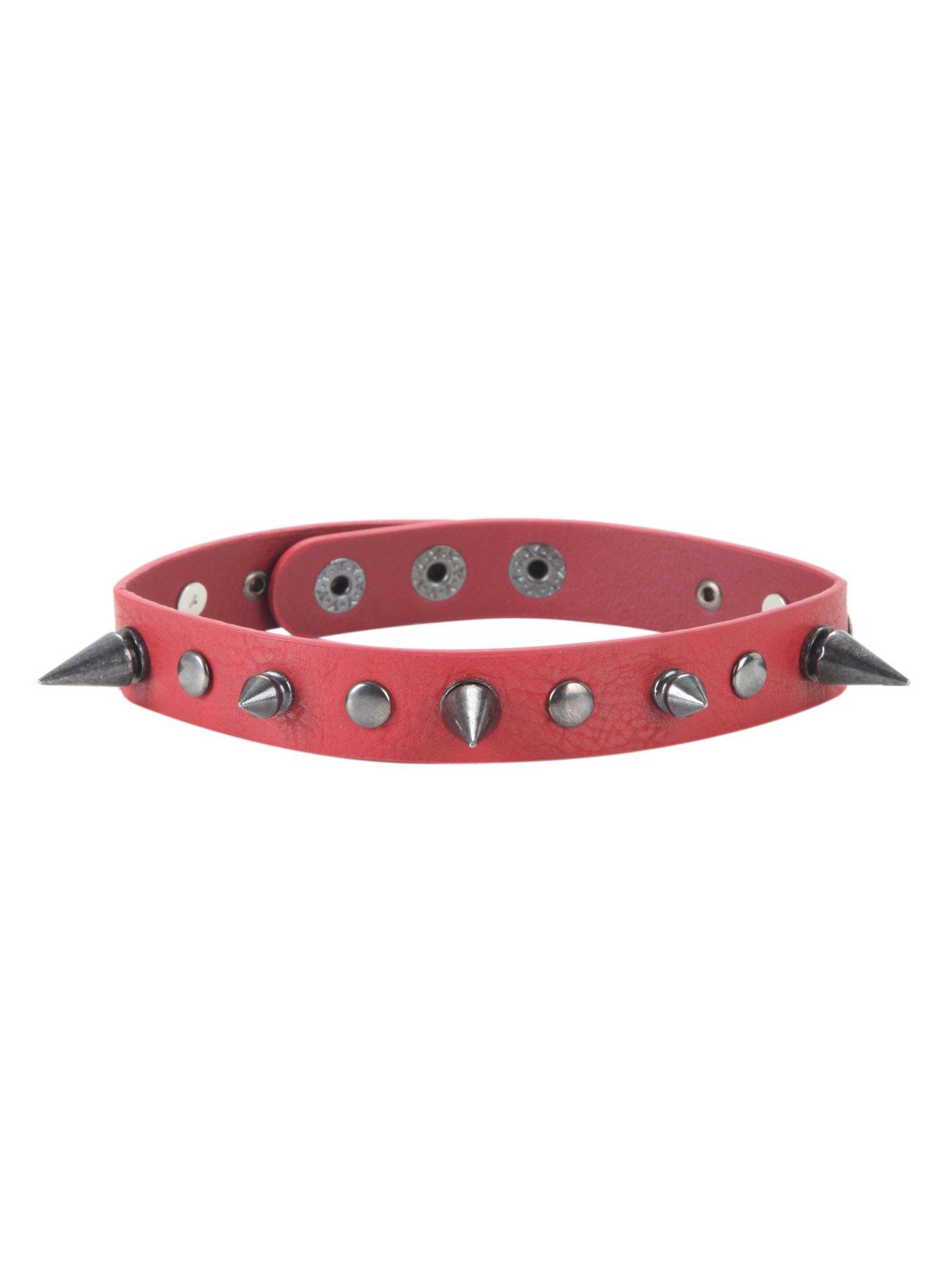 Red Spike & Stud Choker, , hi-res