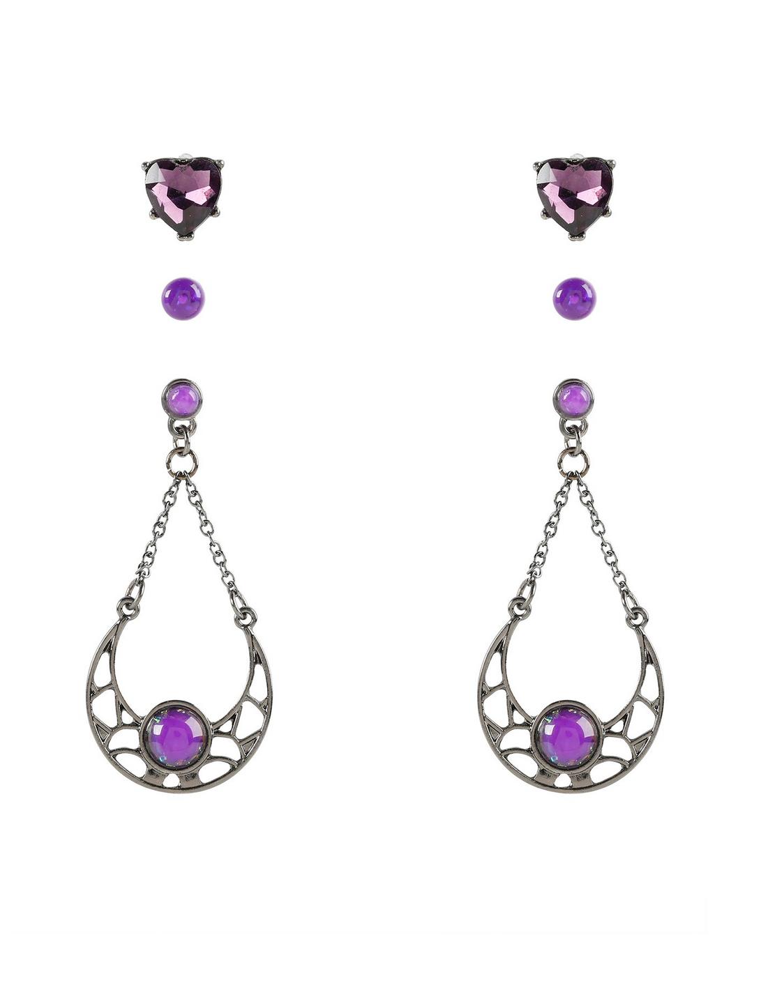 Blackheart Purple Hematite Earring Set, , hi-res