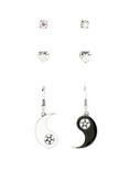 Blackheart Pentagram Yin-Yang Drop Earring Set, , hi-res
